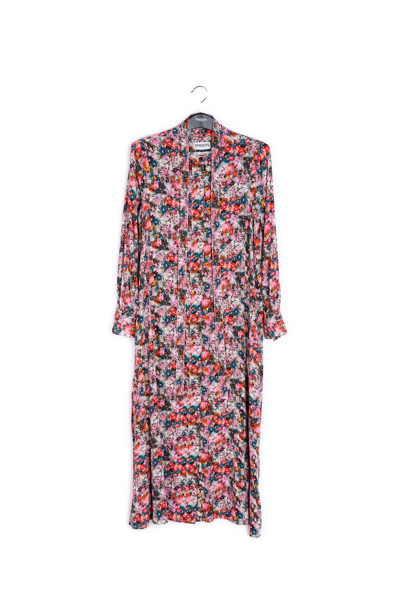 Pink floral print a-line shirt dress RE—SSENTIEL | Essentiel second hand