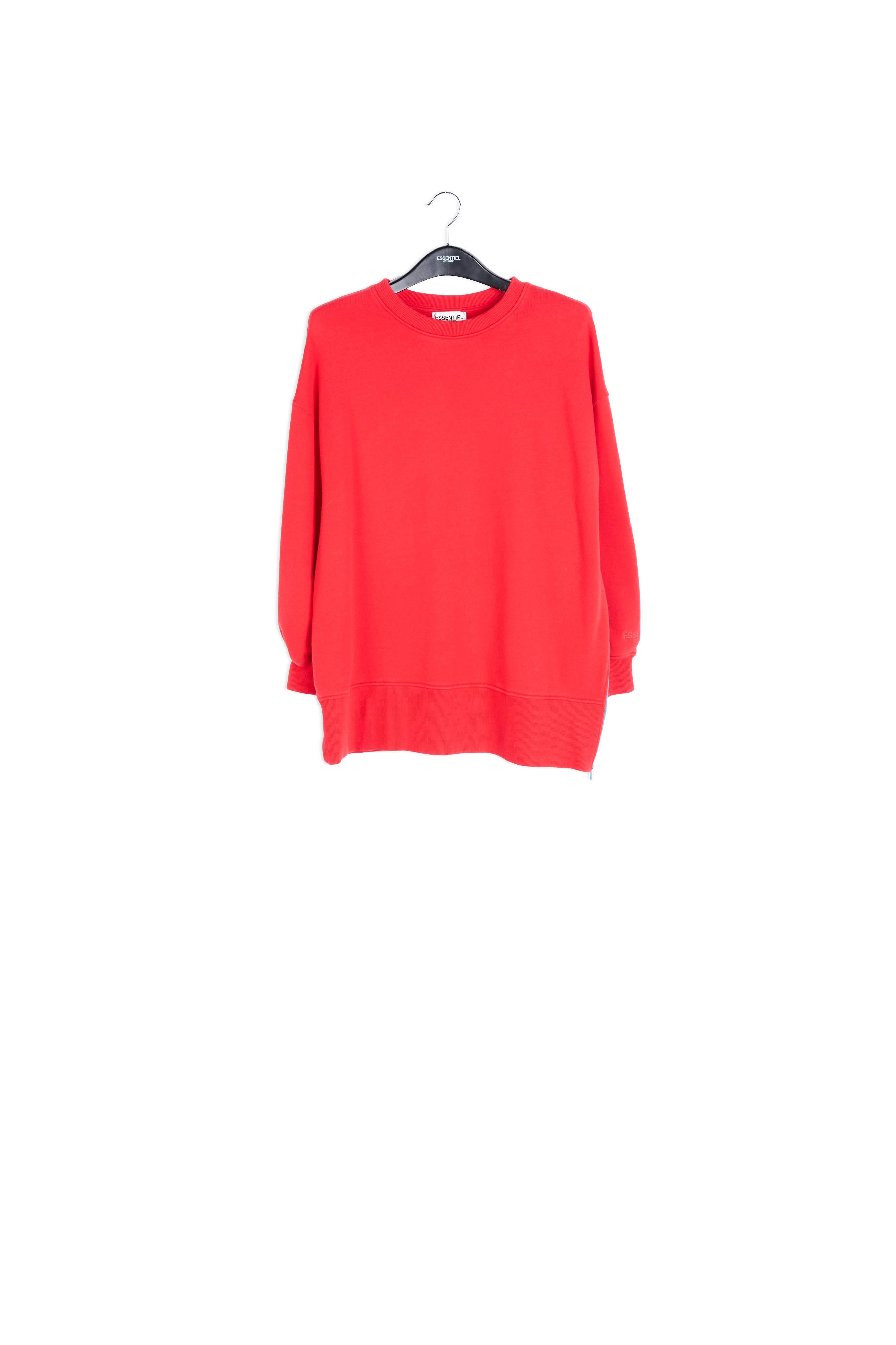 Red organic cotton sweatshirt with boxy cut RE—SSENTIEL | Essentiel second hand