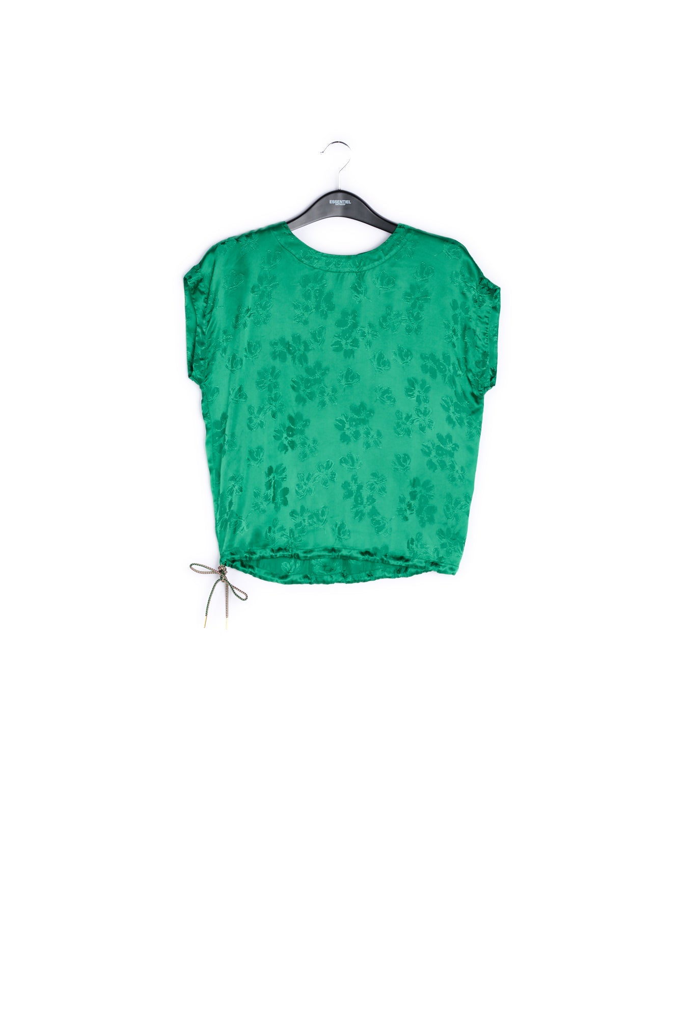 Green floral-print jacquard top RE—SSENTIEL | Essentiel second hand