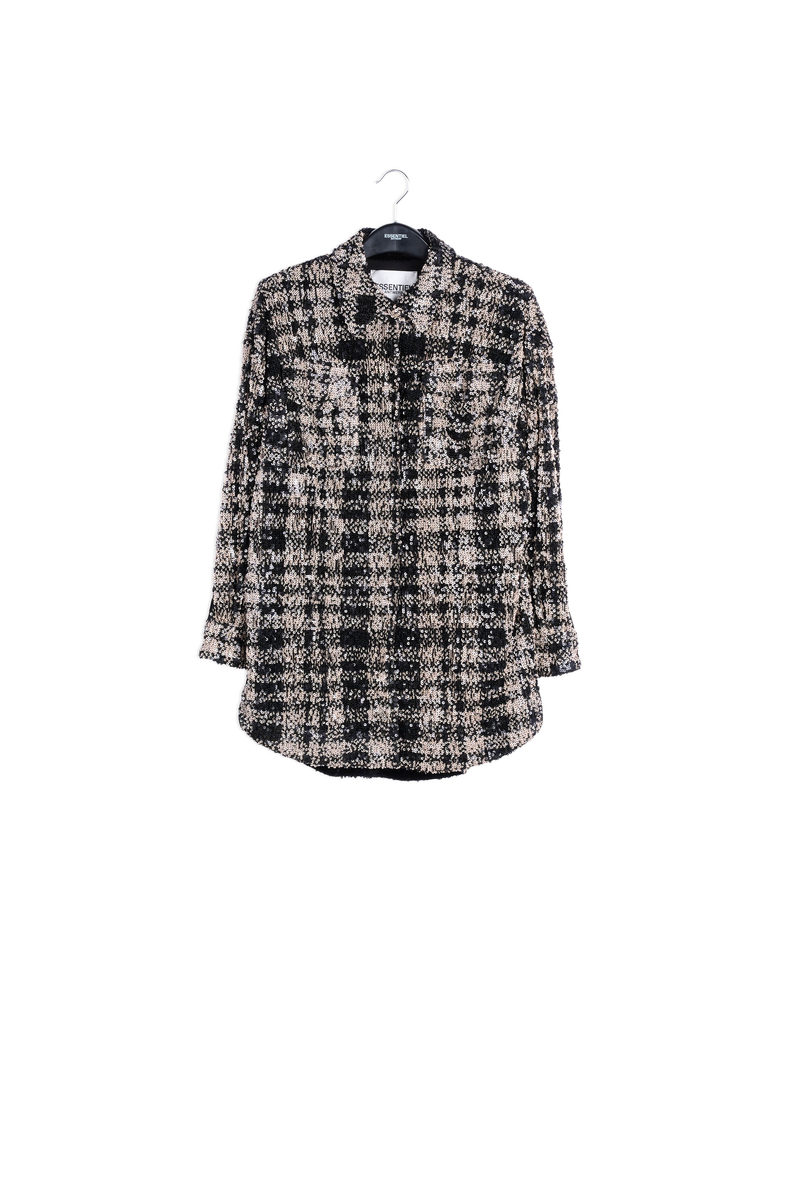 Black and white sequined overshirt RE—SSENTIEL | Essentiel second hand