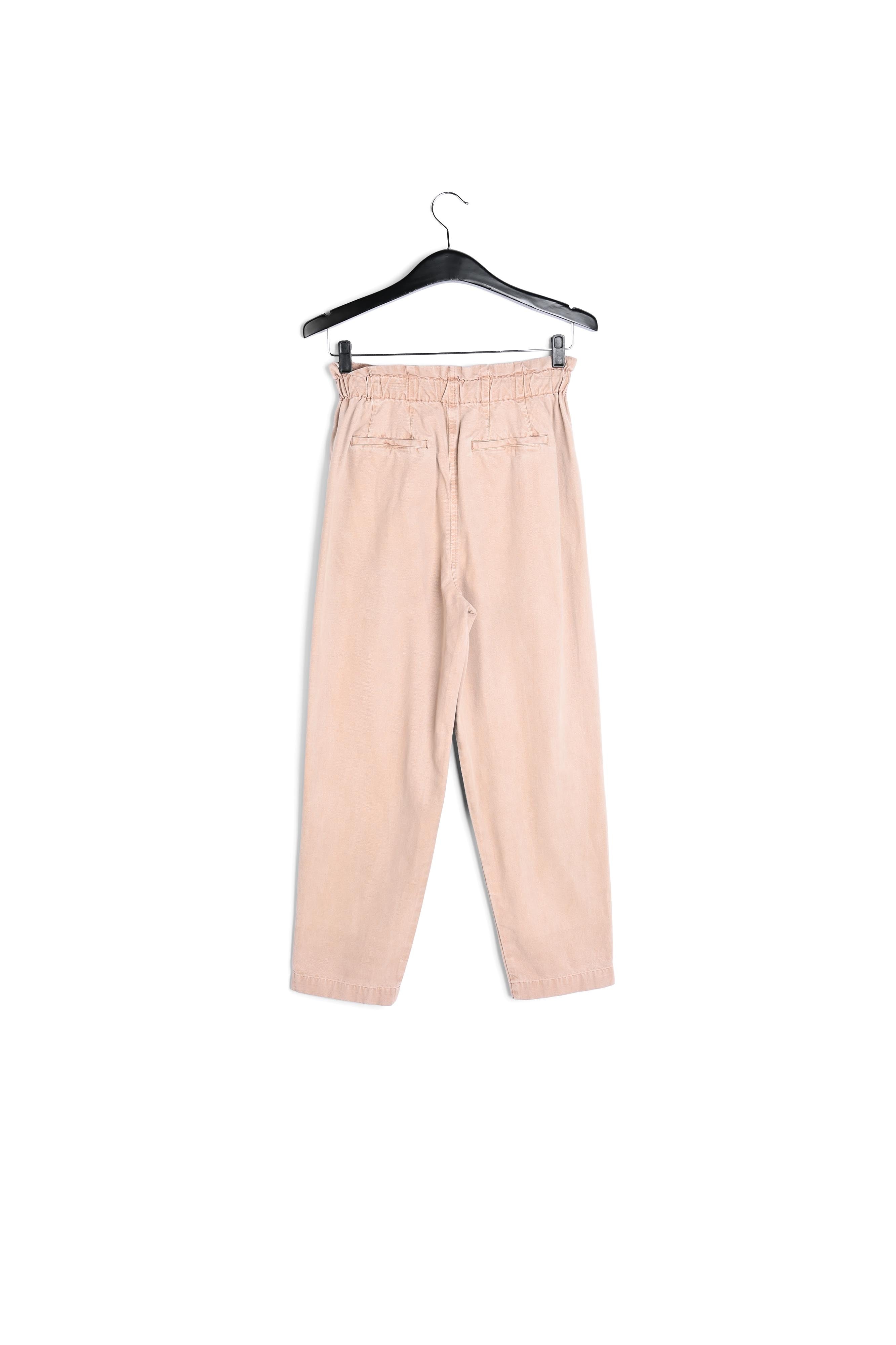 Beige katoenen broek met toelopende pijpen RE—SSENTIEL | Essentiel second hand