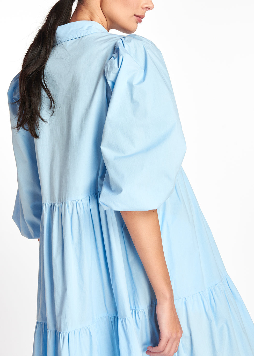 Voluminous blue A-line shirt dress RE—SSENTIEL | Essentiel second hand