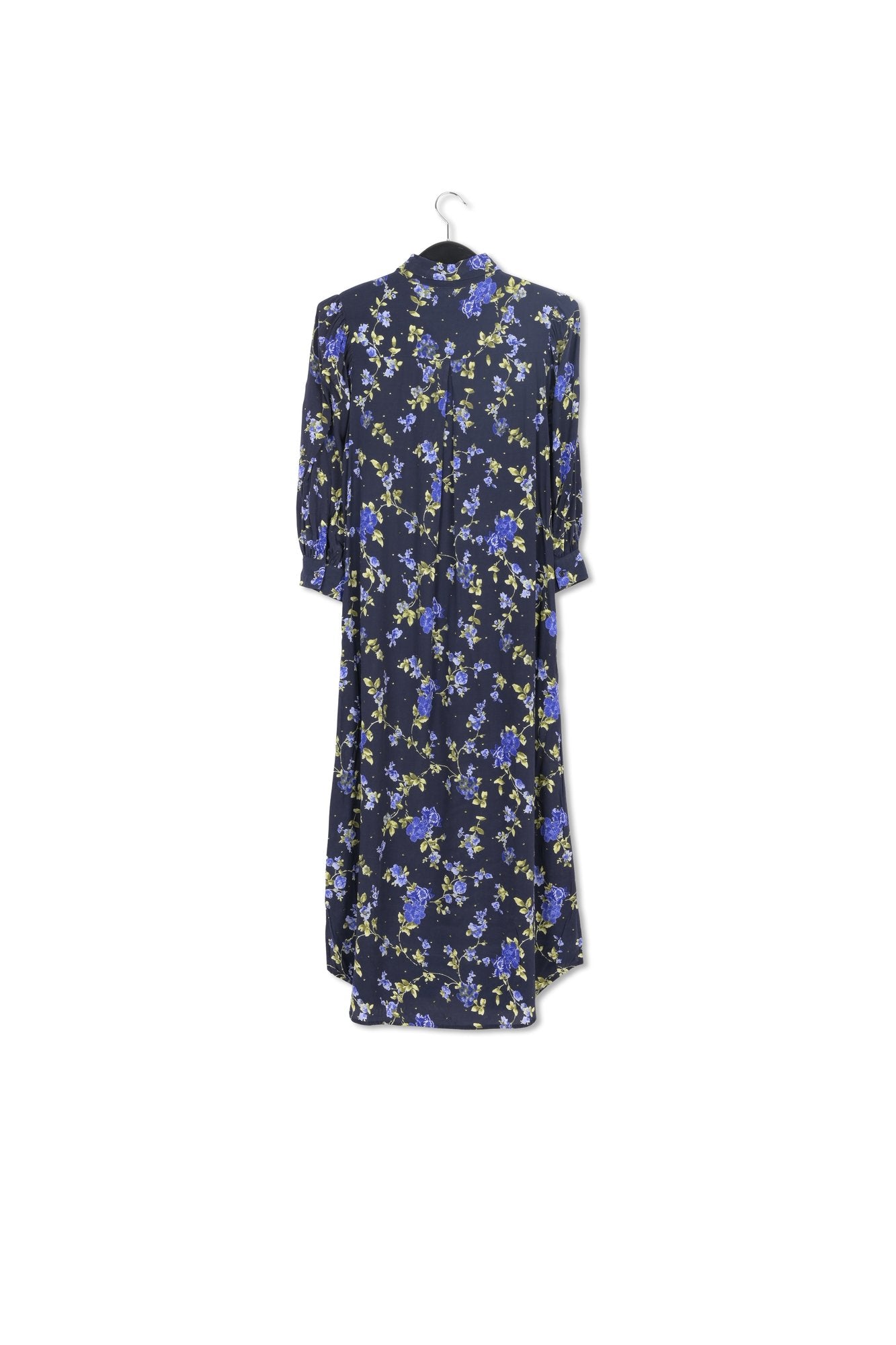 Dark blue floral print shirt dress RE—SSENTIEL | Essentiel second hand