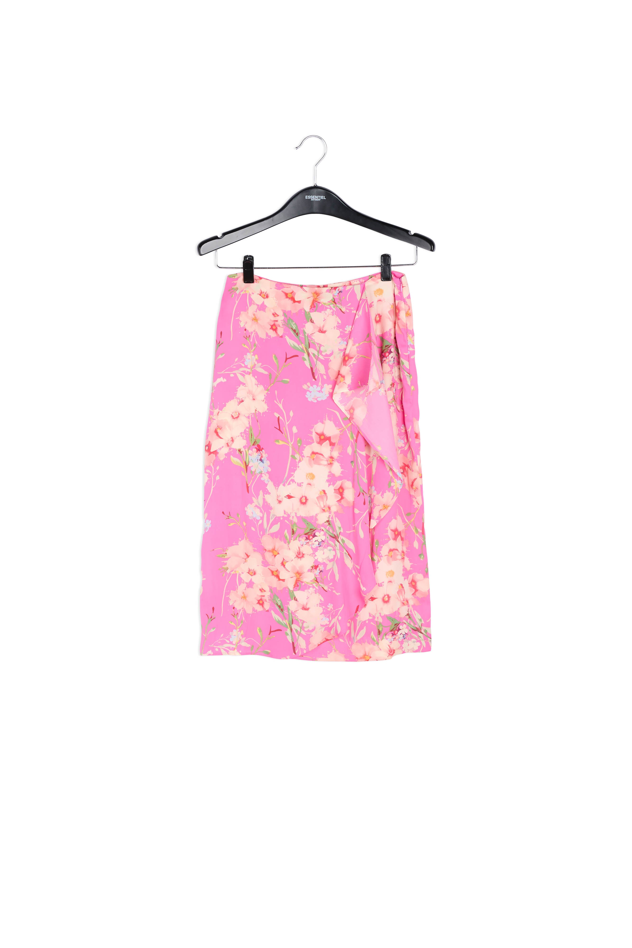 Jupe portefeuille rose à fleurs RE—SSENTIEL | Essentiel second hand