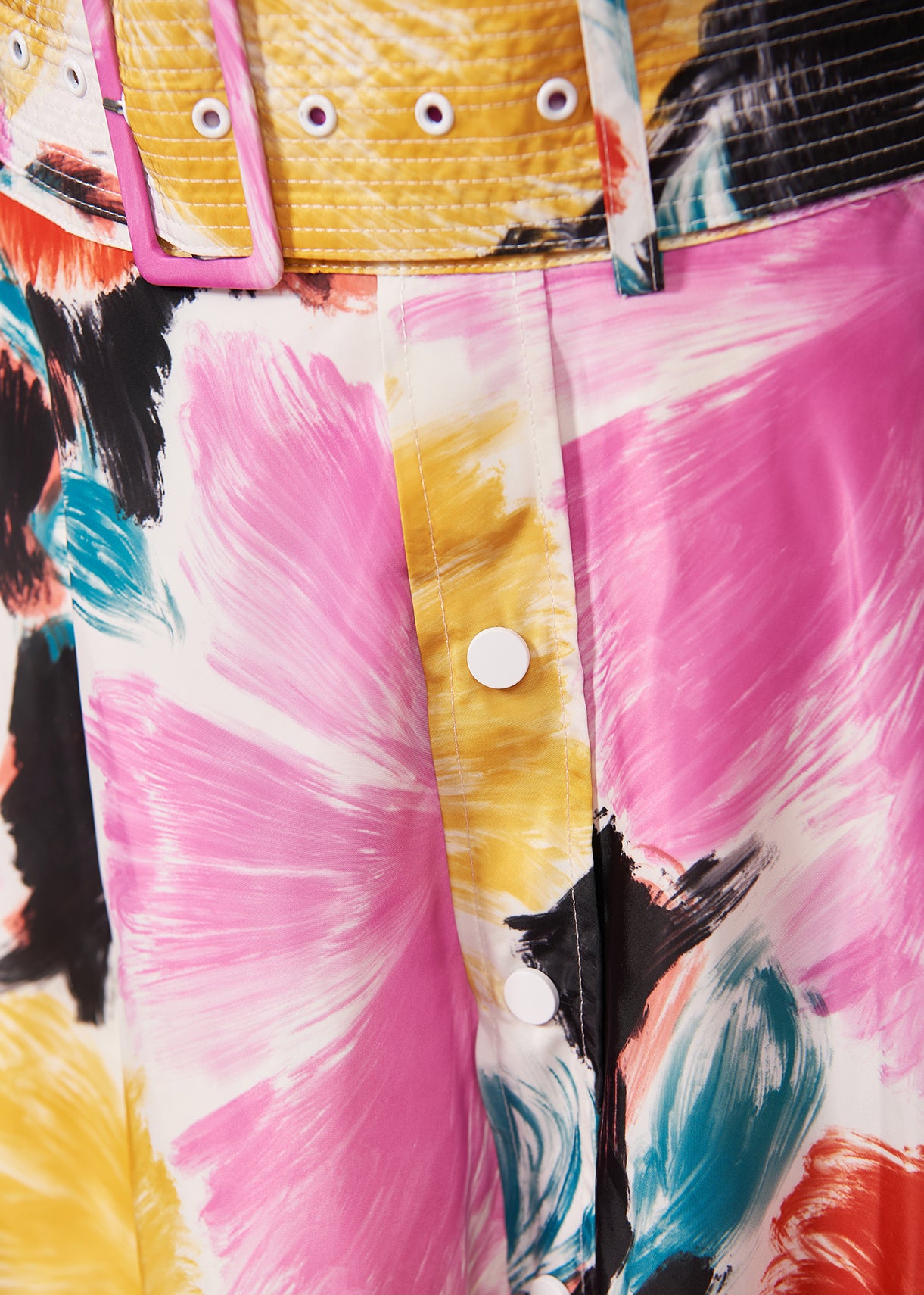 Black, orange and yellow floral print midi-length skirt RE—SSENTIEL | Essentiel second hand