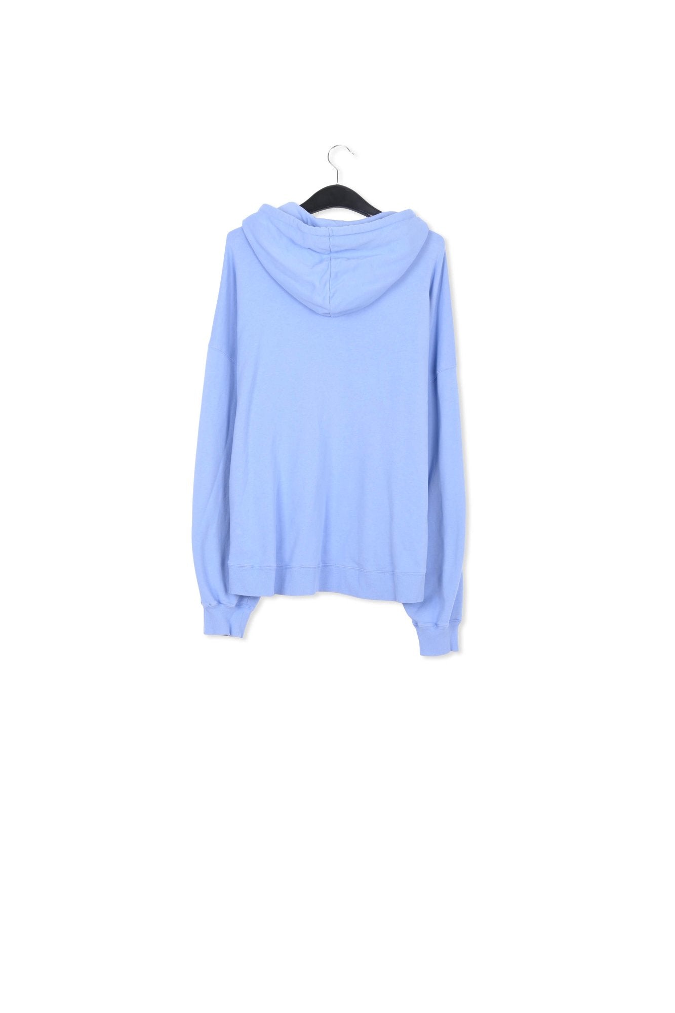 Blue organic cotton-jersey hoodie with logo print RE—SSENTIEL | Essentiel second hand