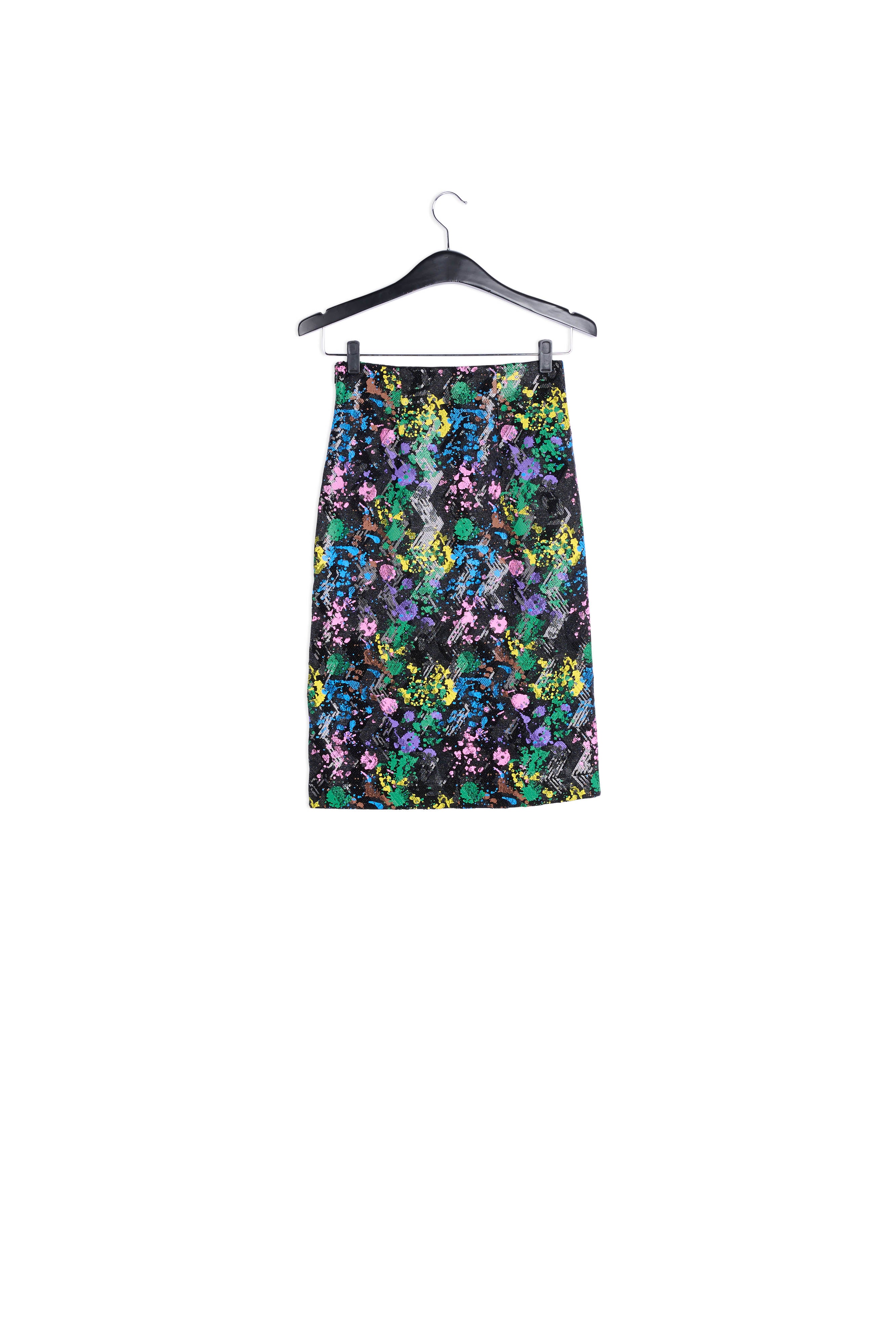 Splash pattern black sequined pencil skirt RE—SSENTIEL | Essentiel second hand