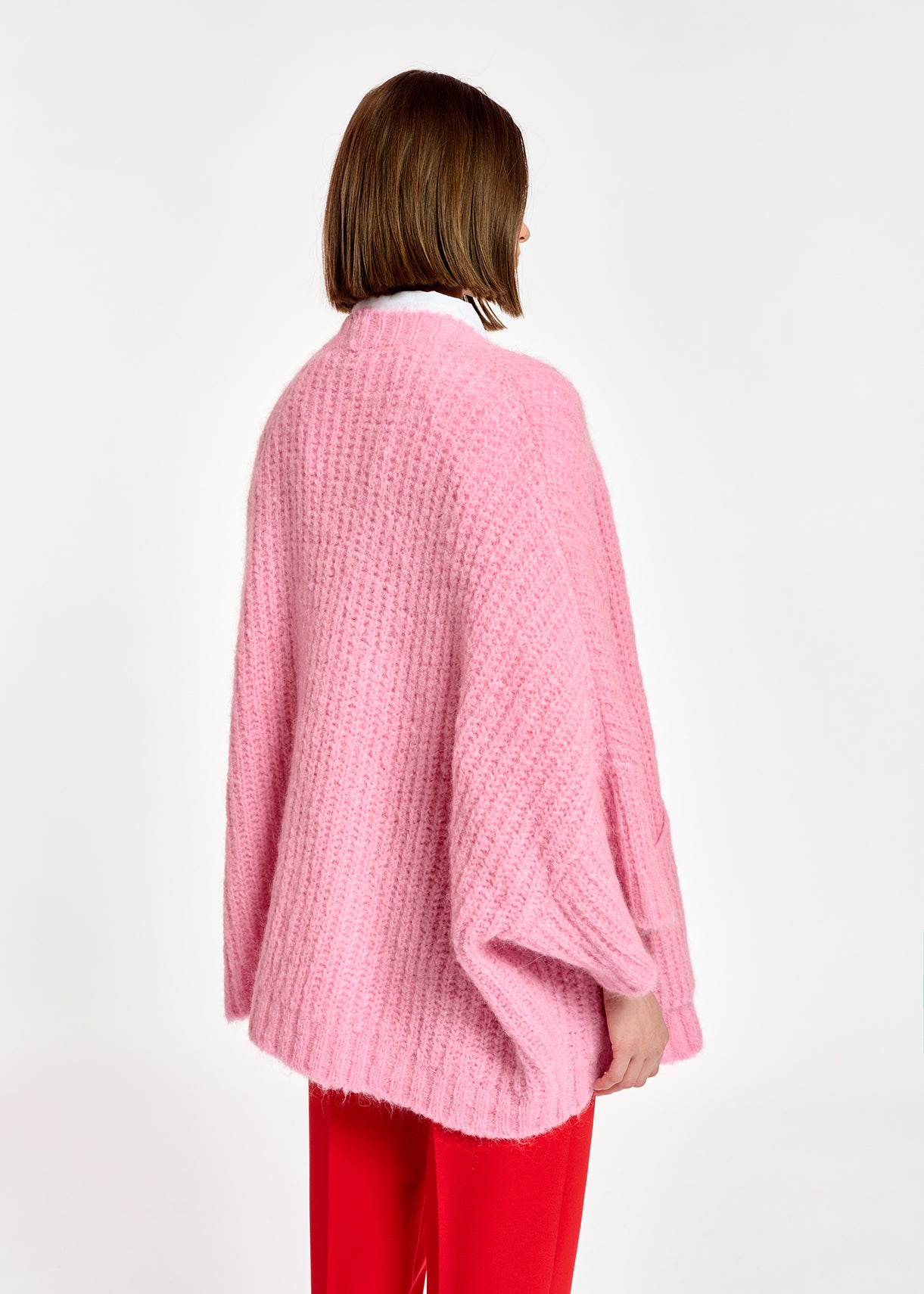 Cardigan rose à coupe boxy RE—SSENTIEL | Essentiel second hand