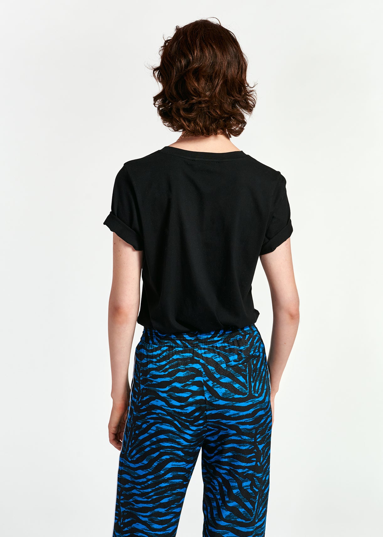 Black organic cotton t-shirt with print RE—SSENTIEL | Essentiel second hand