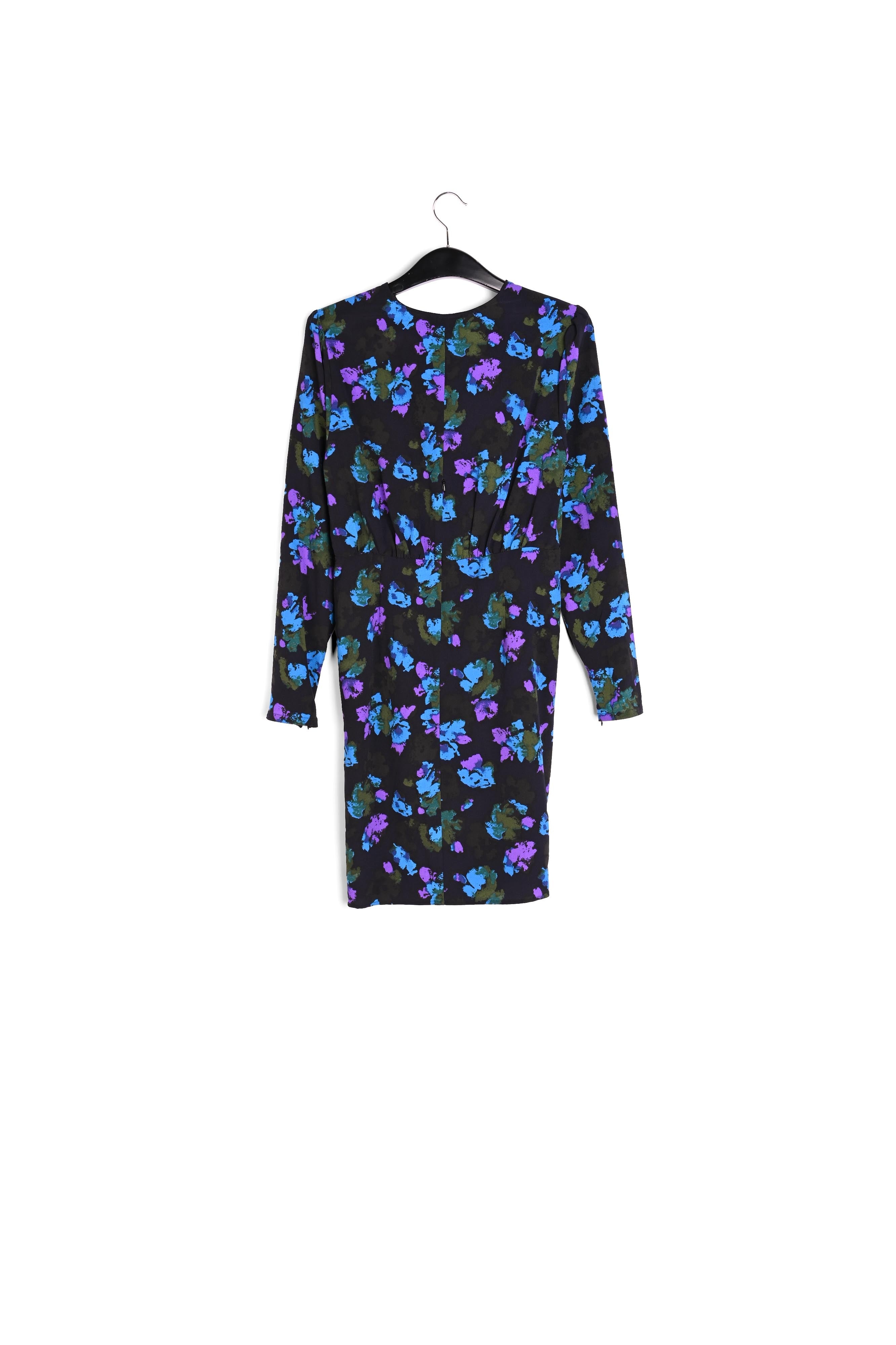 Zwarte en rode midi-jurk met wikkeleffect RE—SSENTIEL | Essentiel second hand