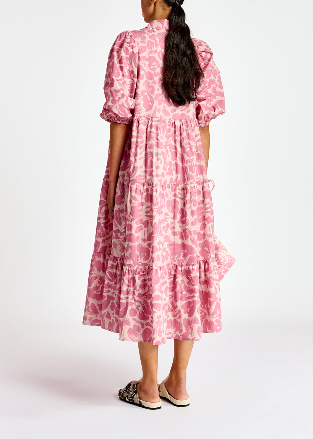 Lilac and light pink floral-print maxi dress RE—SSENTIEL | Essentiel second hand