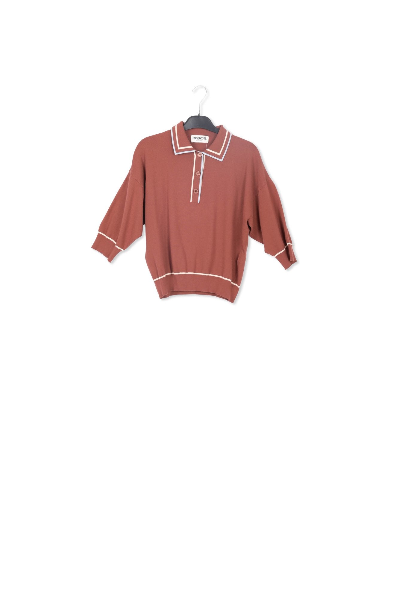 Bruine gebreide polotop RE—SSENTIEL | Essentiel second hand