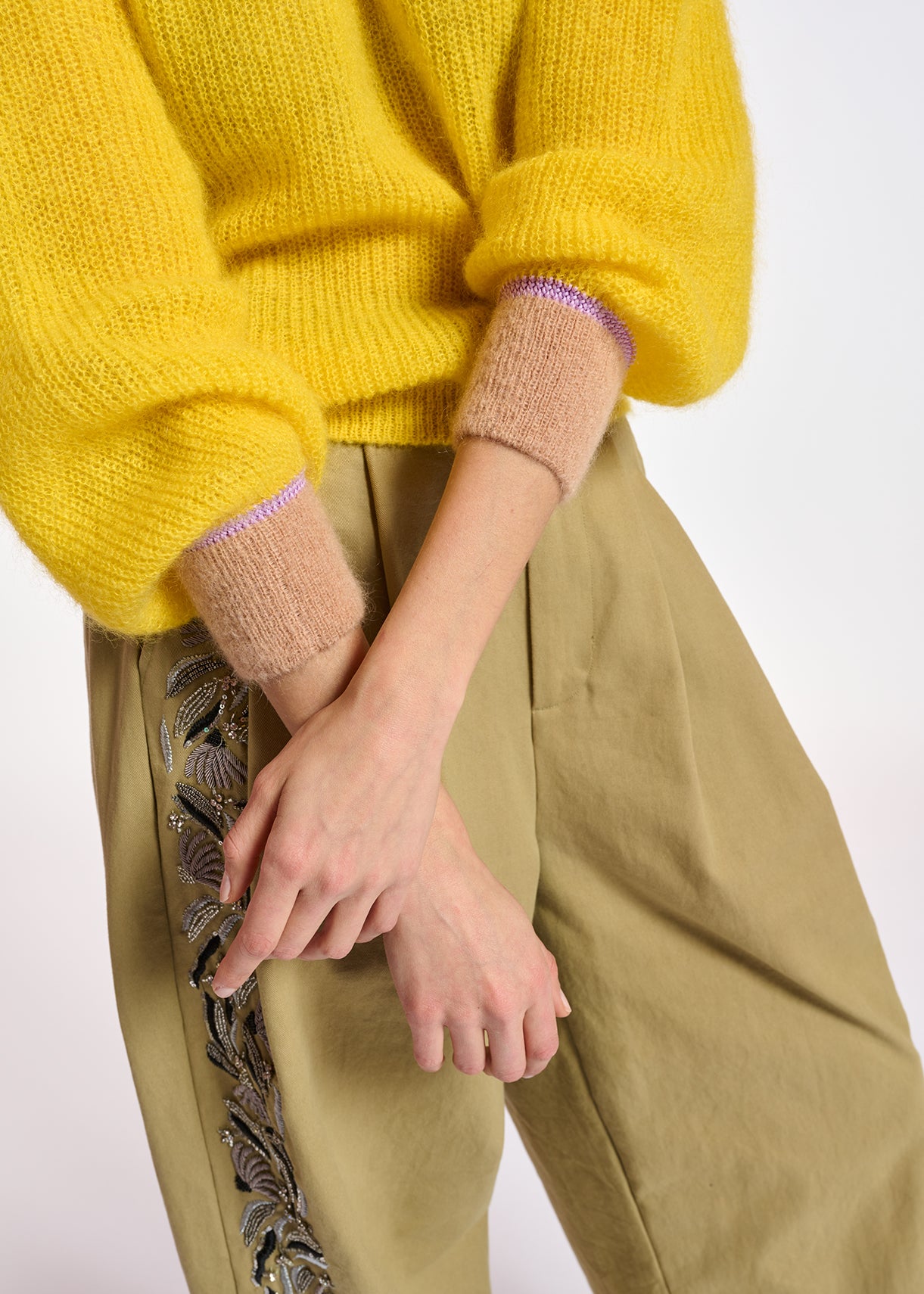 Yellow mohair-blend knit RE—SSENTIEL | Essentiel second hand