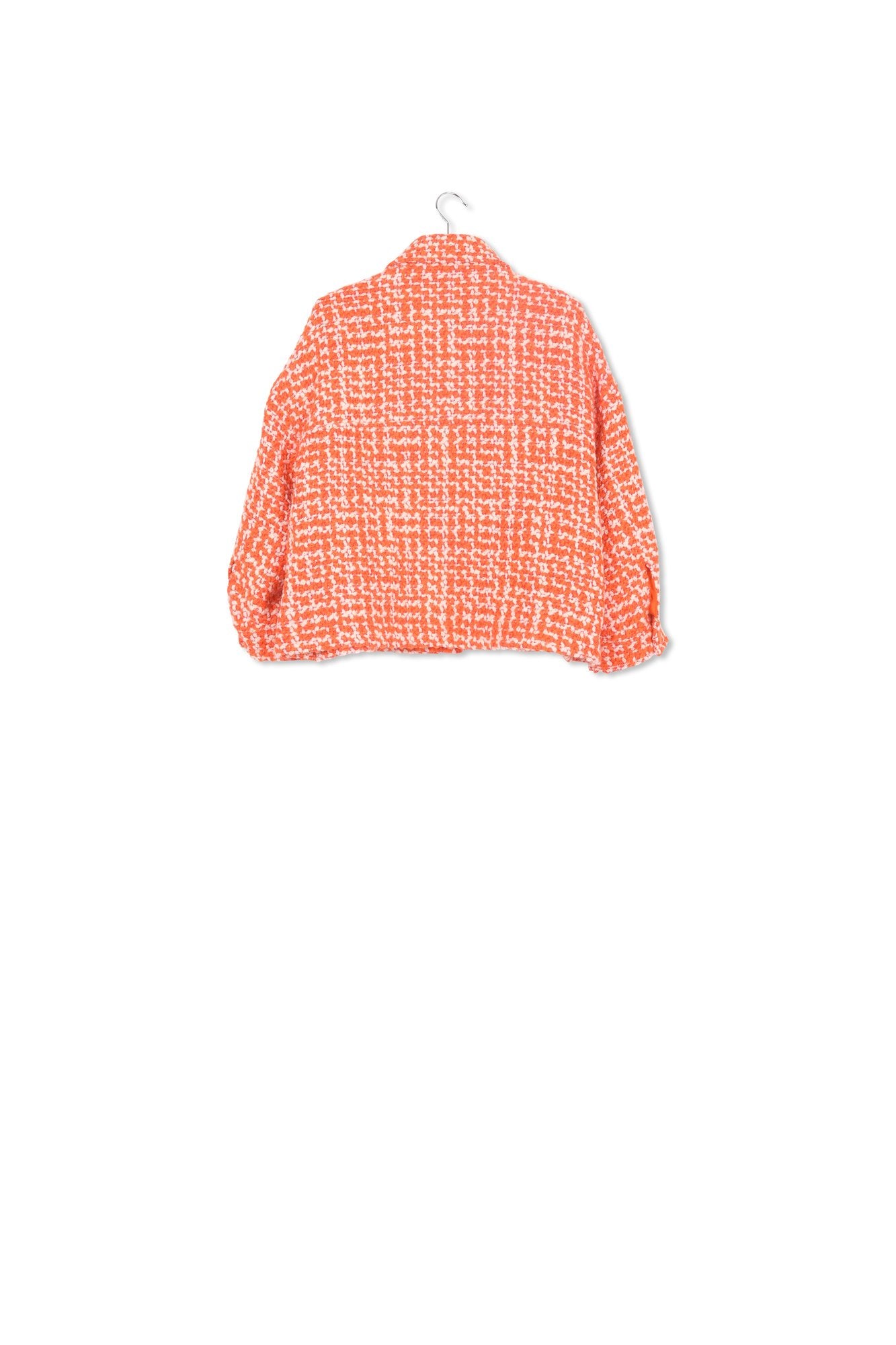 Orange and peach wool-blend tweed jacket RE—SSENTIEL | Essentiel second hand