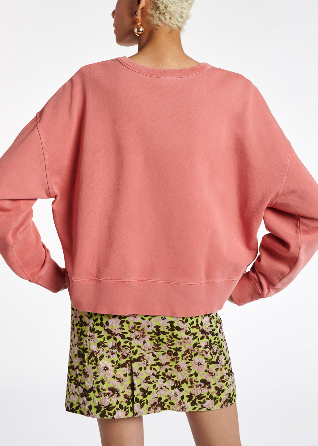 Pink organic-cotton jersey sweatshirt RE—SSENTIEL | Essentiel second hand