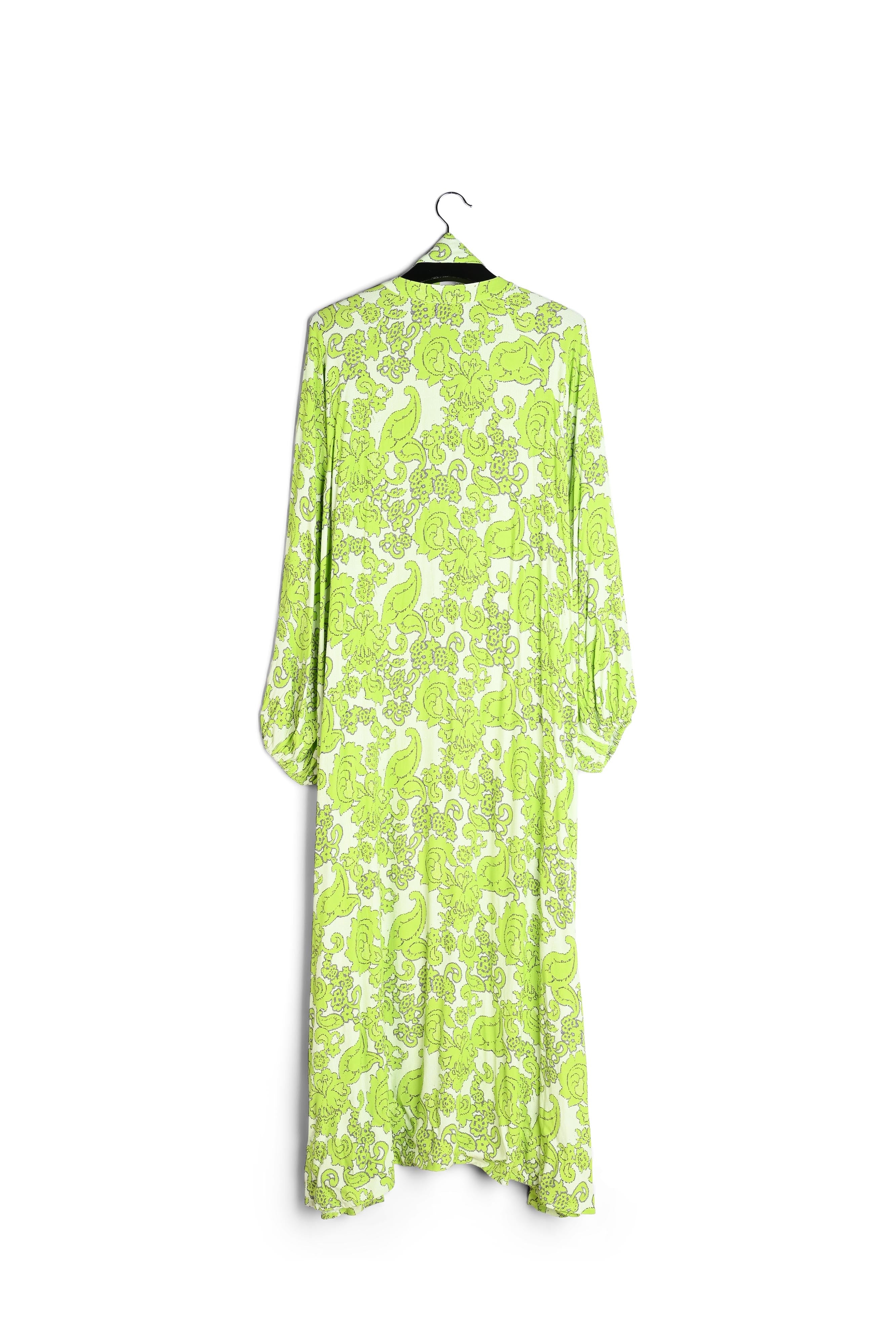 Green maxi-length dress with floral print RE—SSENTIEL | Essentiel second hand