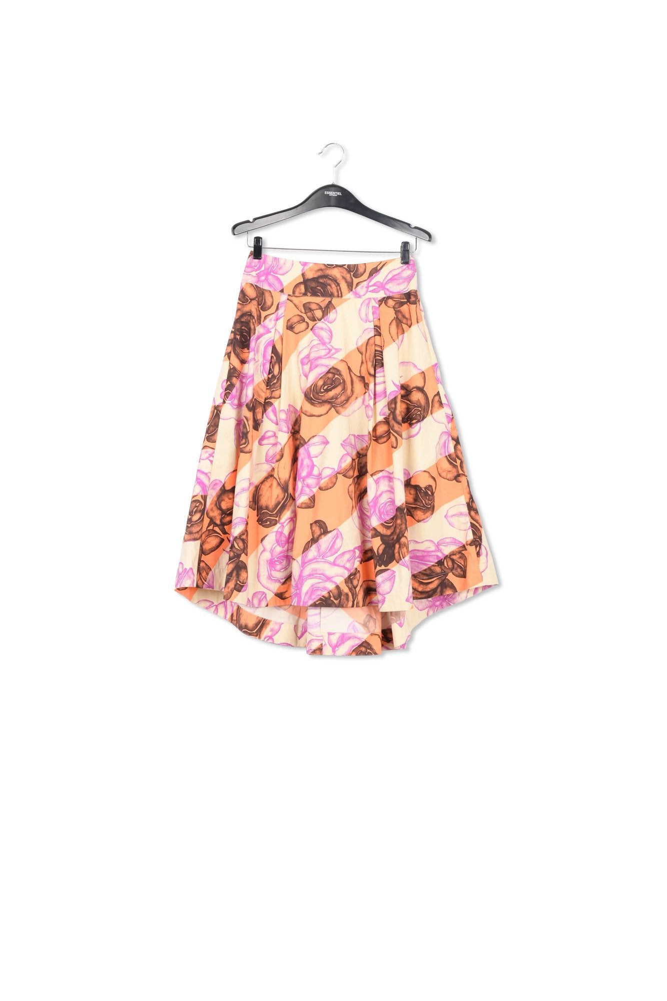 Light yellow, orange and purple pleated midi skirt RE—SSENTIEL | Essentiel second hand