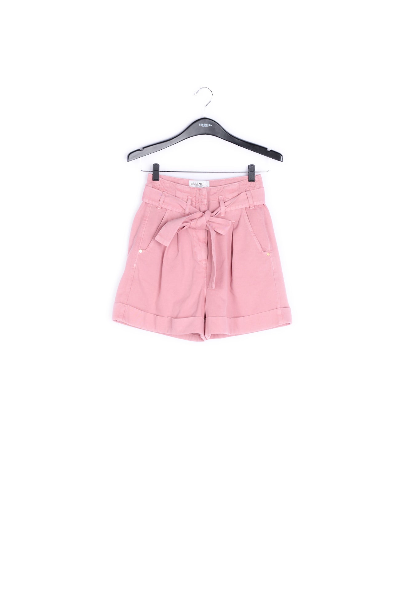 Dusty pink belted denim shorts RE—SSENTIEL | Essentiel second hand