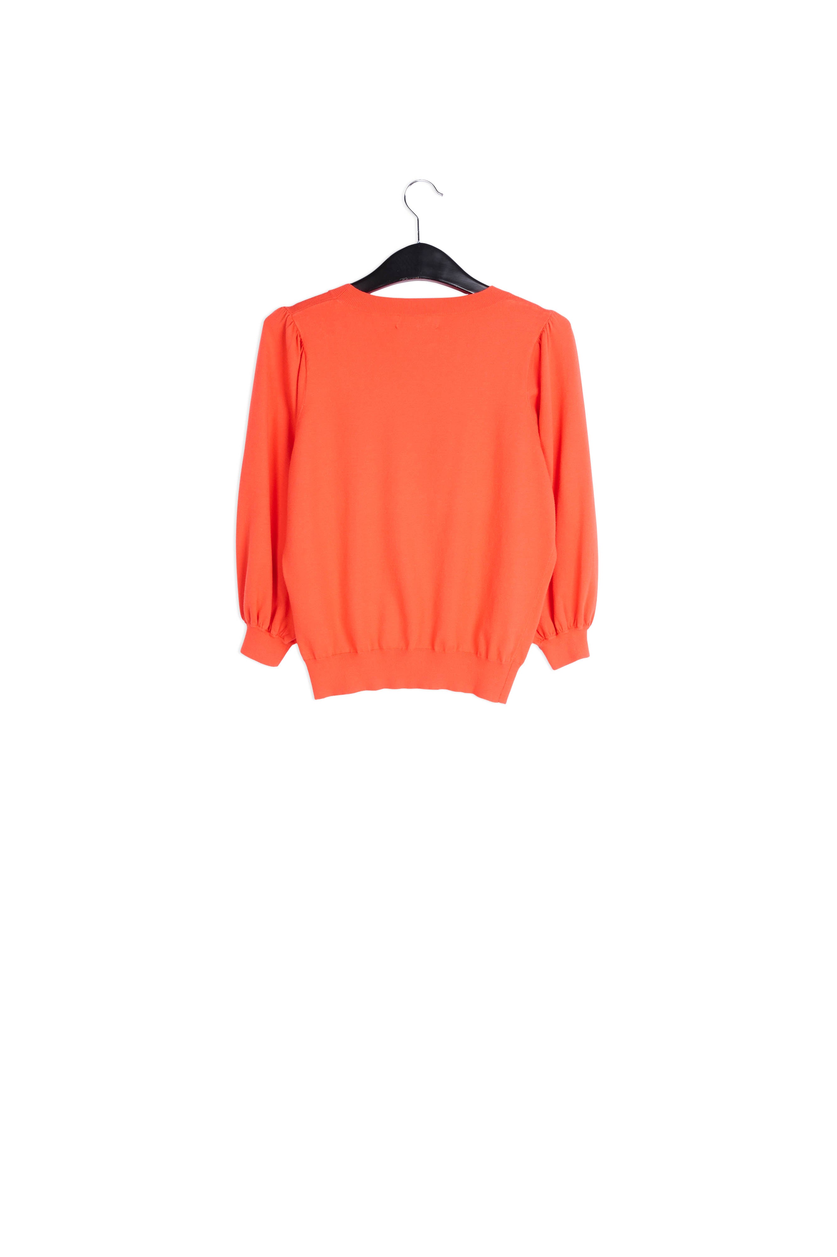 Red knit sweater with puffed shoulders RE—SSENTIEL | Essentiel second hand
