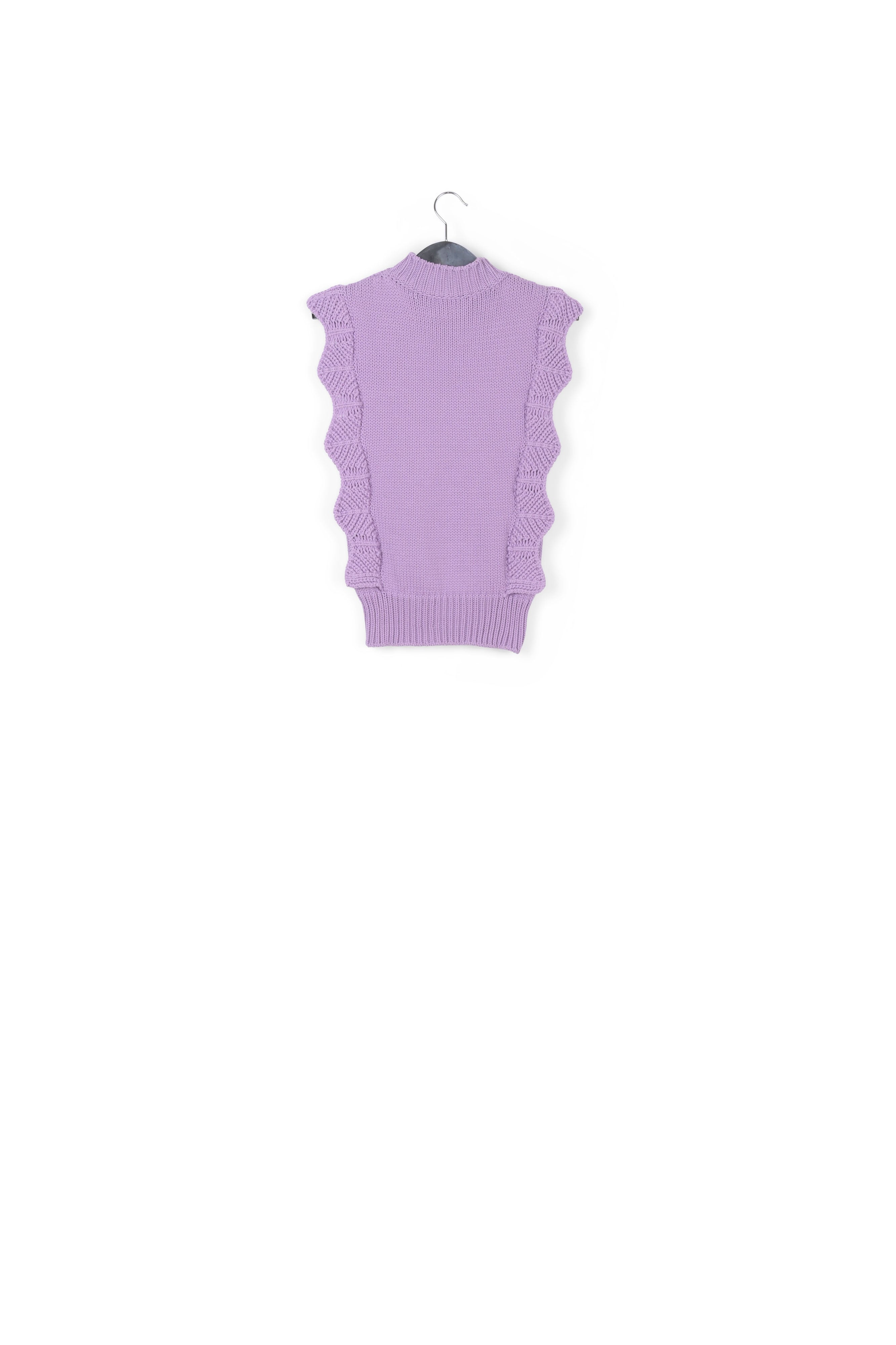 Lilac sleeveless ruffle sweater RE—SSENTIEL | Essentiel second hand