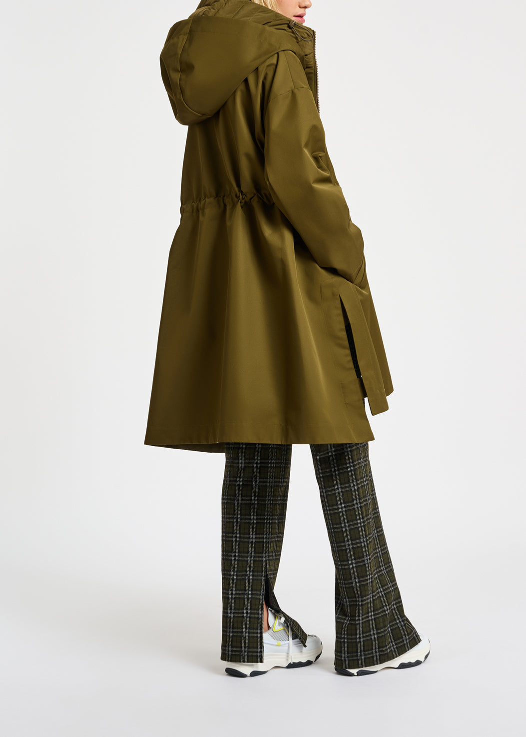 Khaki oversized hooded raincoat RE—SSENTIEL | Essentiel second hand