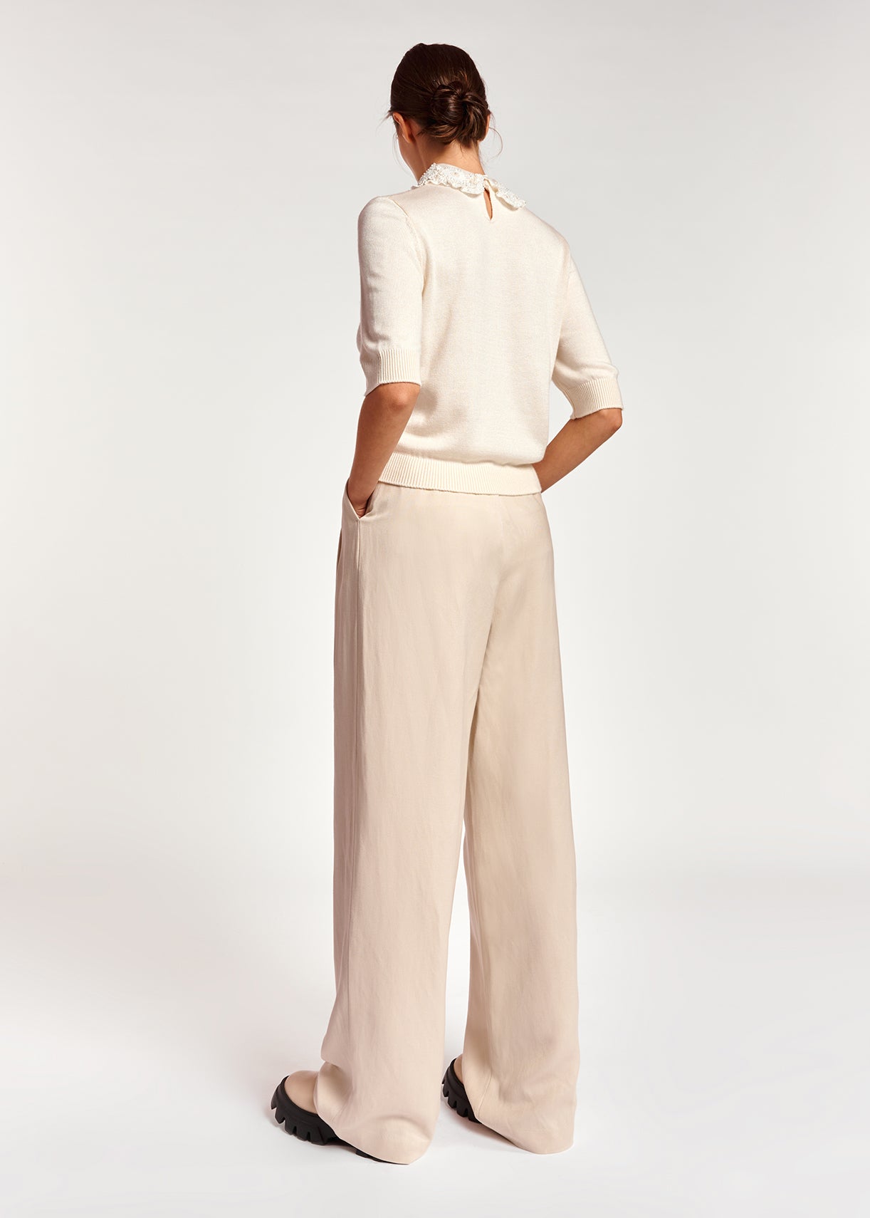 Off-white wide-leg pants RE—SSENTIEL | Essentiel second hand