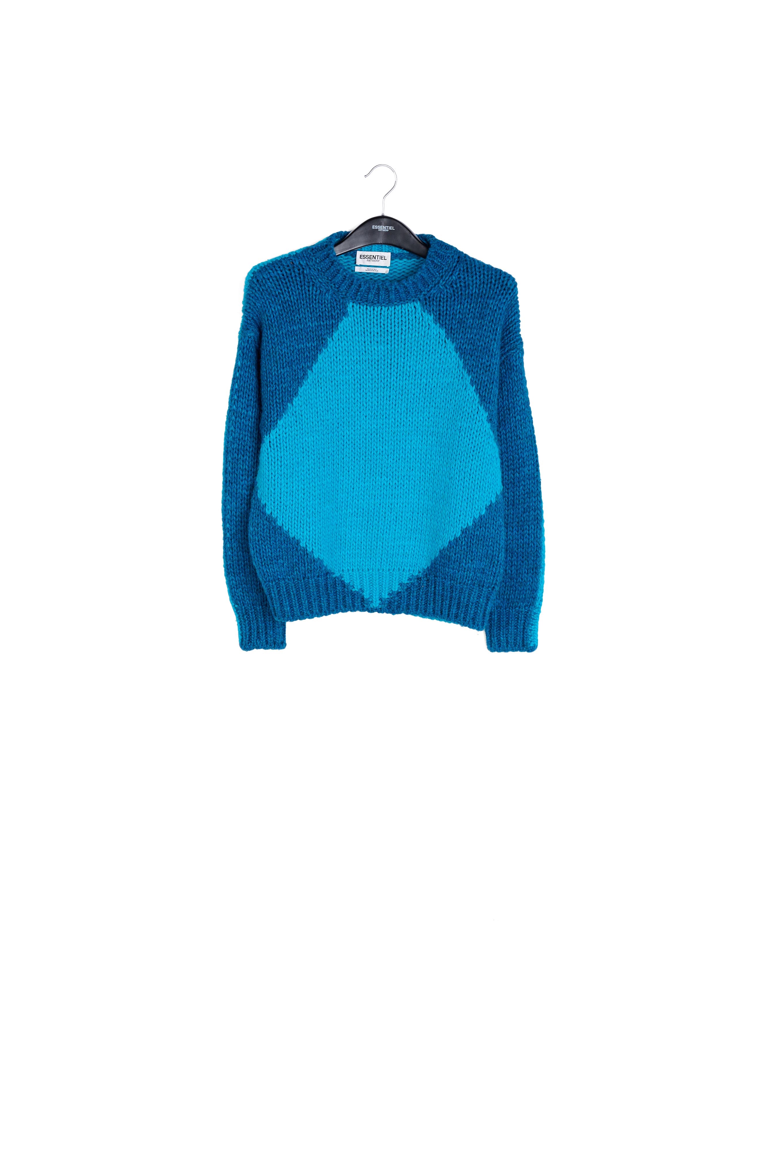 Pull en tricot épais bleu RE—SSENTIEL | Essentiel second hand
