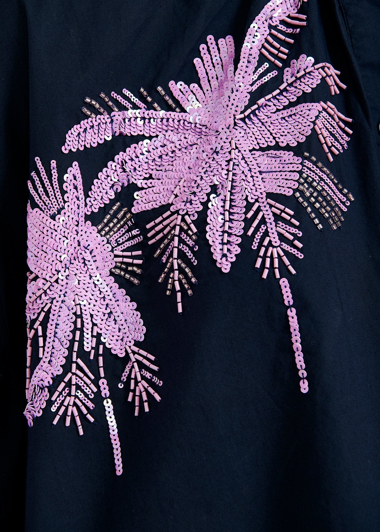 Chemise en coton bleu marine à broderie RE—SSENTIEL | Essentiel second hand