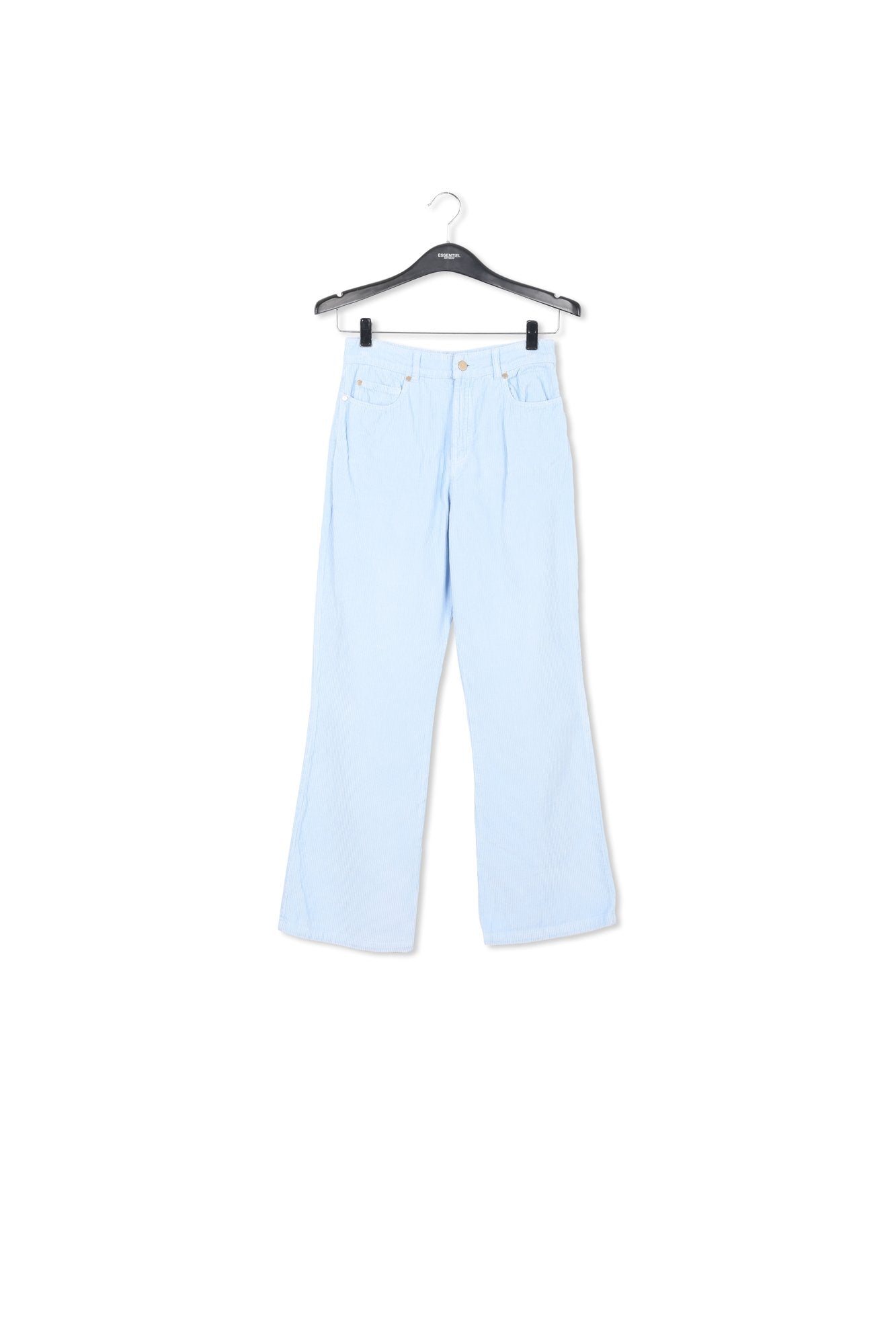 Light blue cotton-corduroy flared-fit pants RE—SSENTIEL | Essentiel second hand