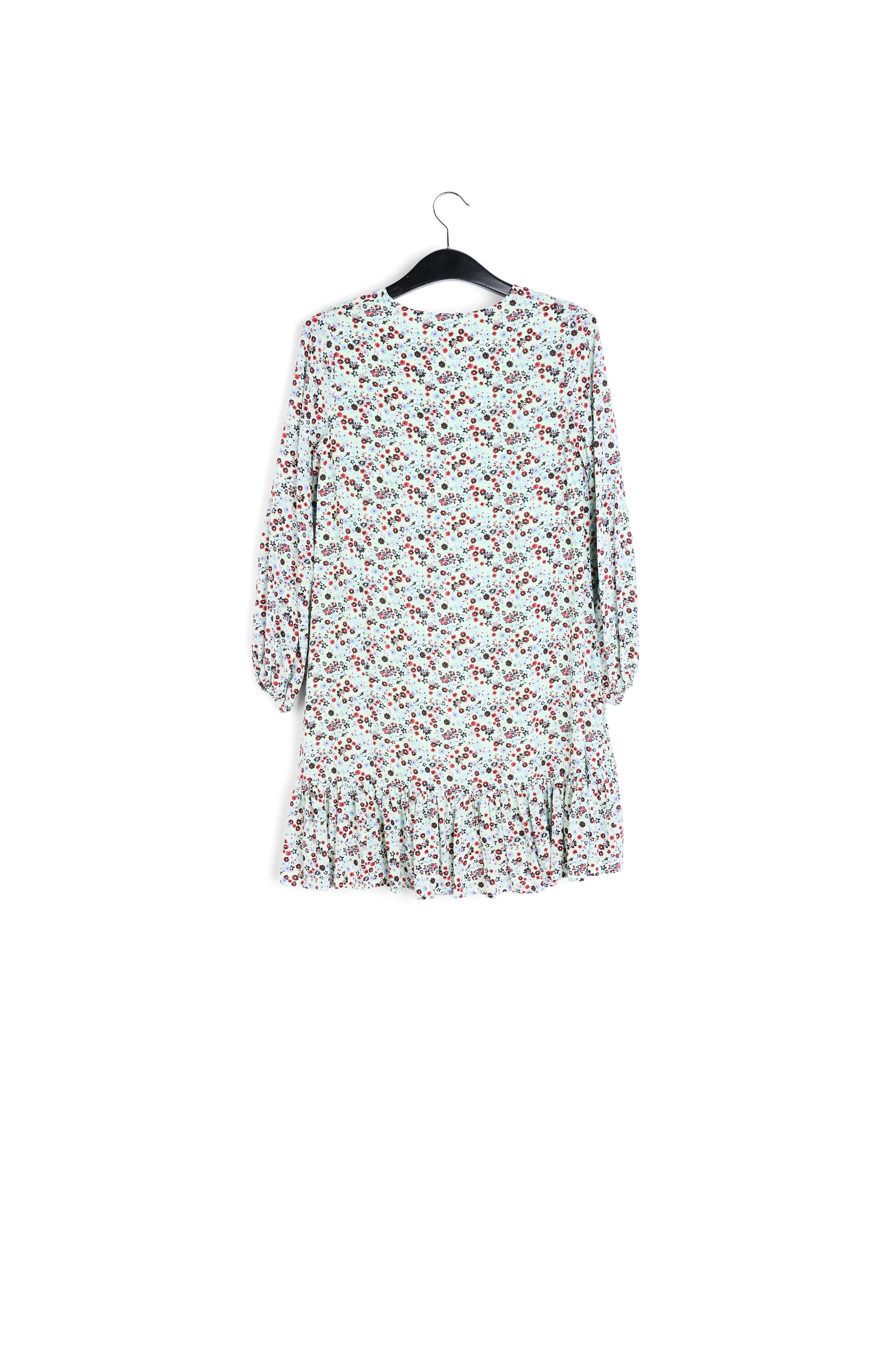 Mint green floral-print wrap mini dress RE—SSENTIEL | Essentiel second hand