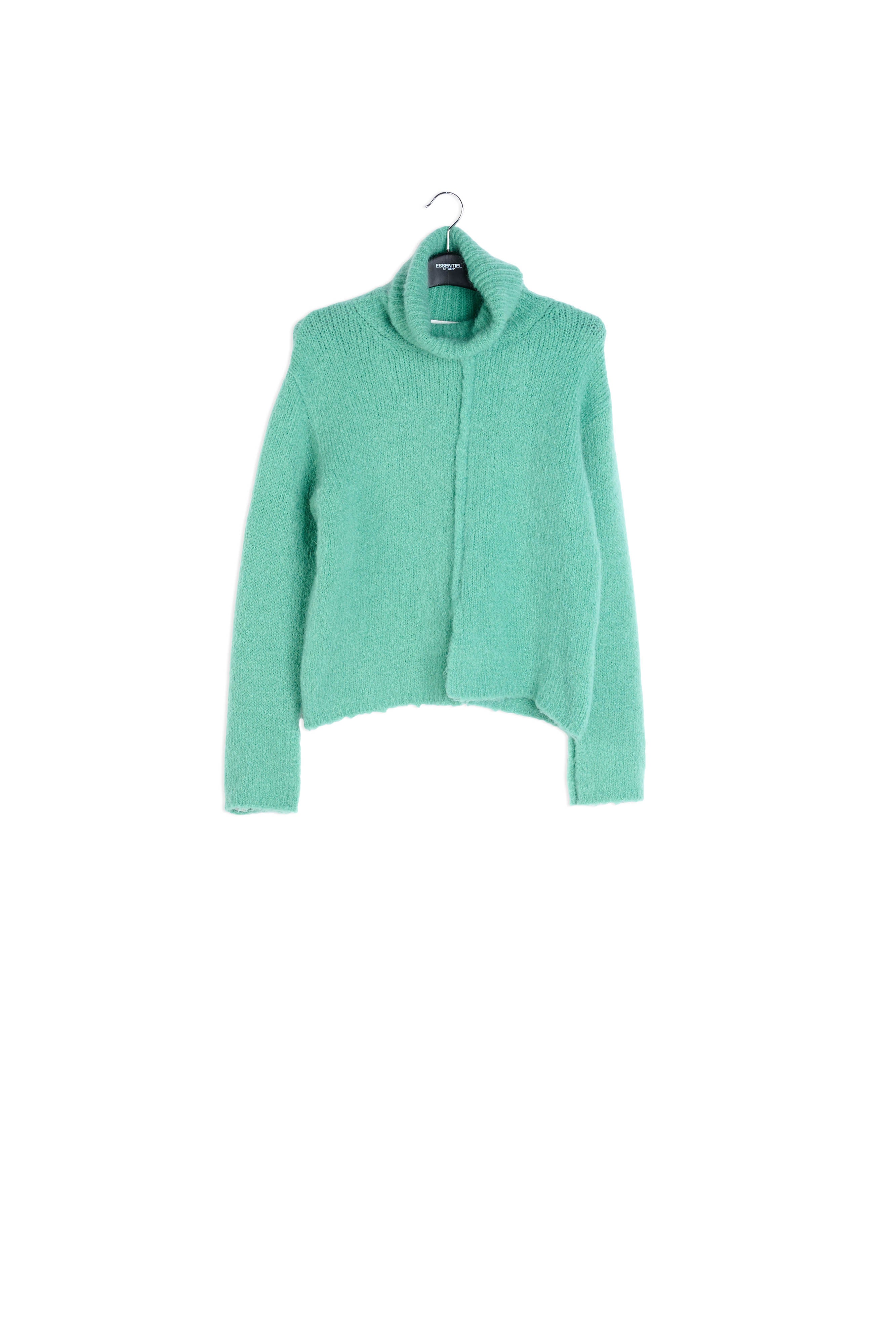 Teal mohair-blend turtleneck sweater RE—SSENTIEL | Essentiel second hand