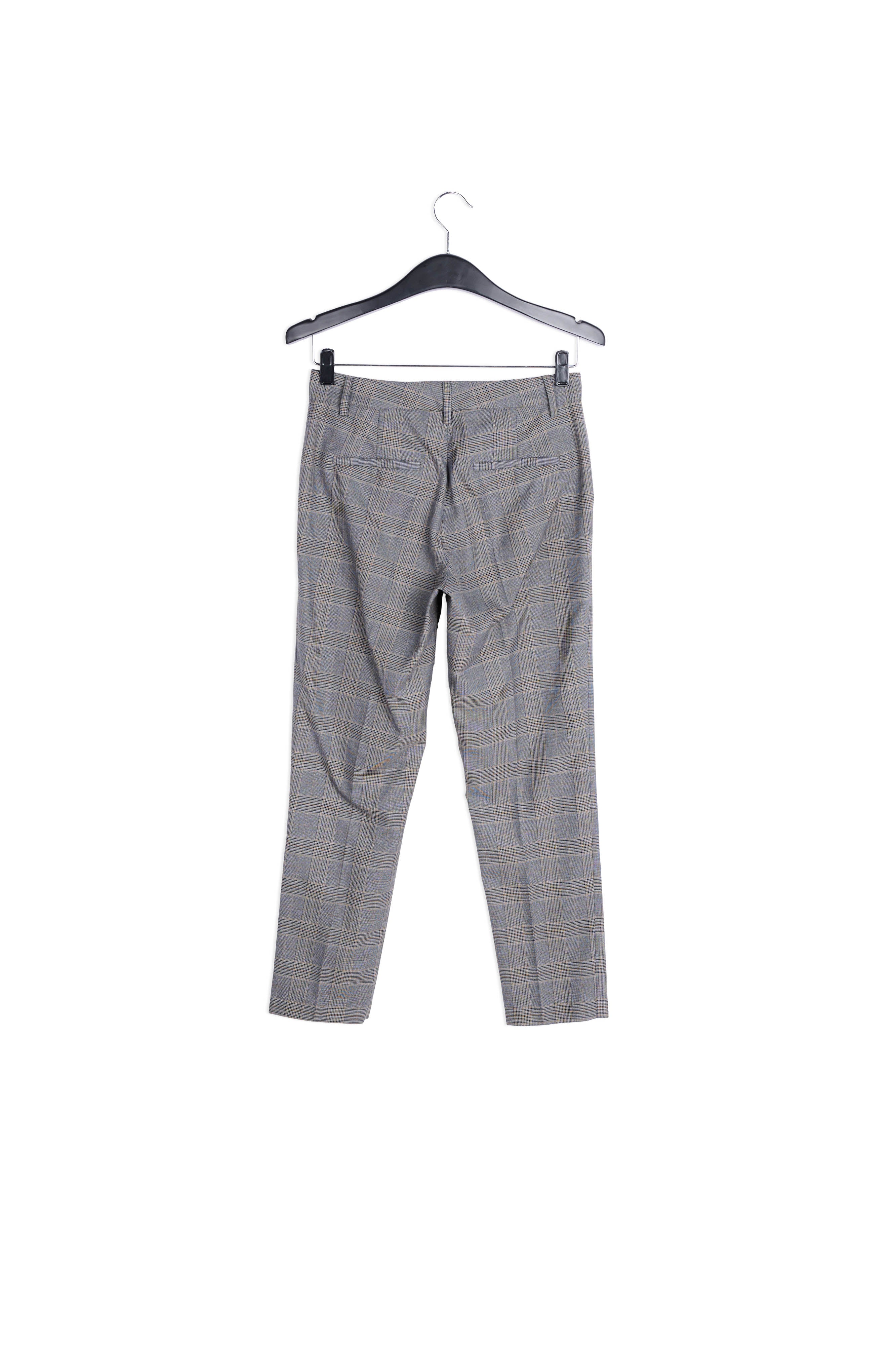 Pantalon gris 7/8me fuselé à carreaux RE—SSENTIEL | Essentiel second hand