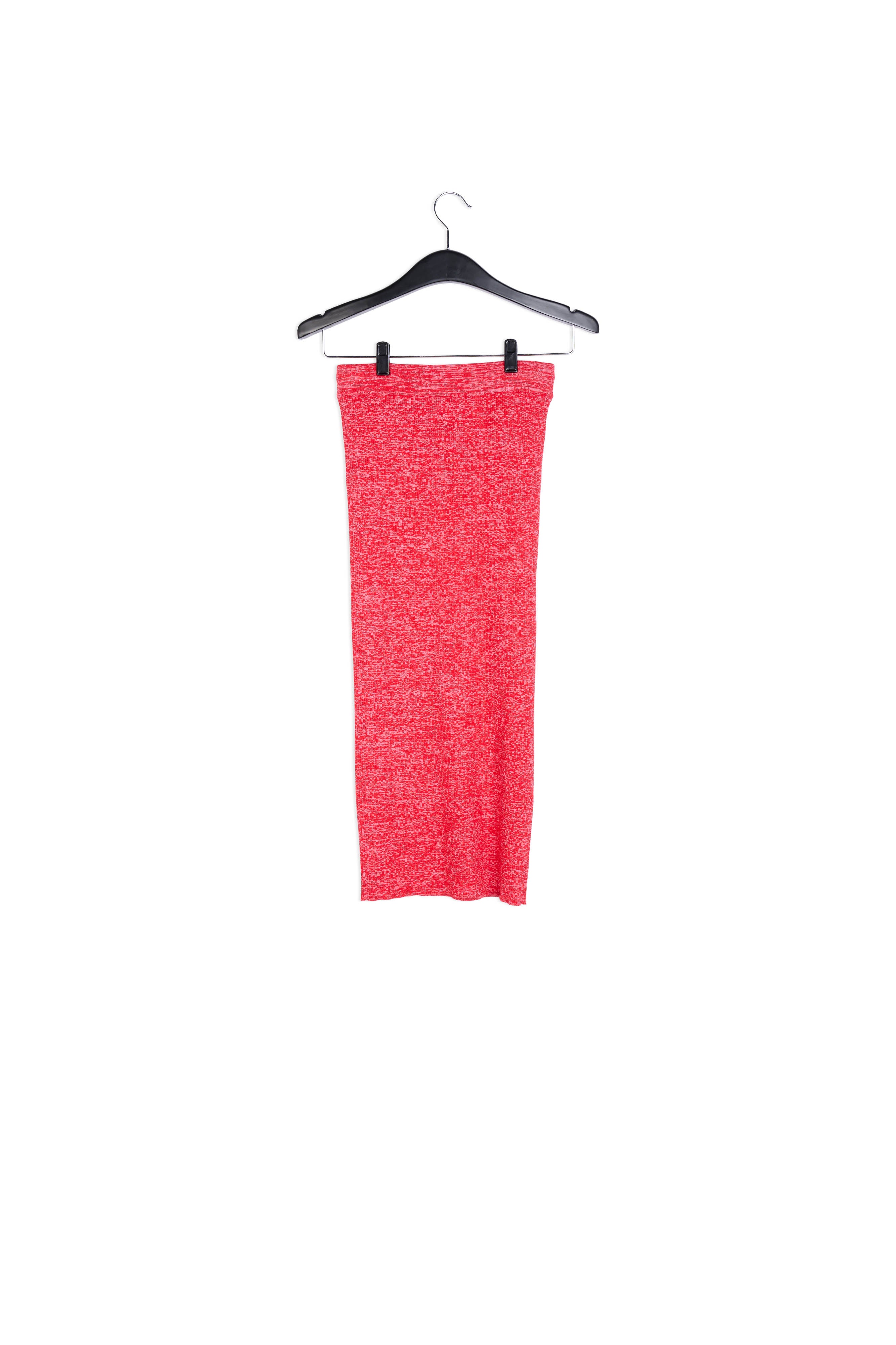 Jupe midi en tricot mêlé rouge et rose RE—SSENTIEL | Essentiel second hand