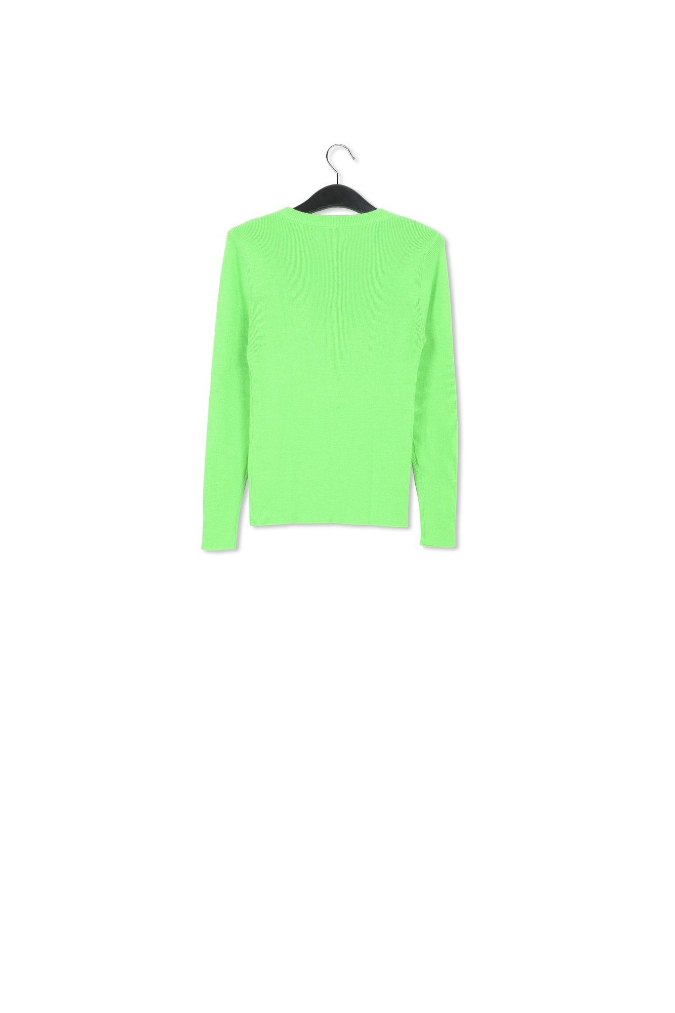 Pull vert fluo en tricot côtelé RE—SSENTIEL | Essentiel second hand
