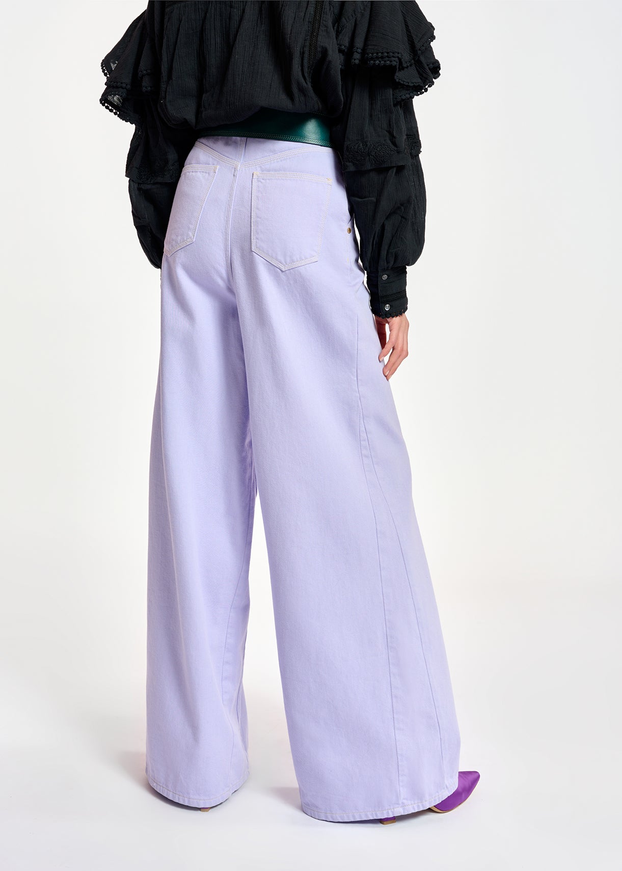 Lilac denim wide-leg jeans RE—SSENTIEL | Essentiel second hand