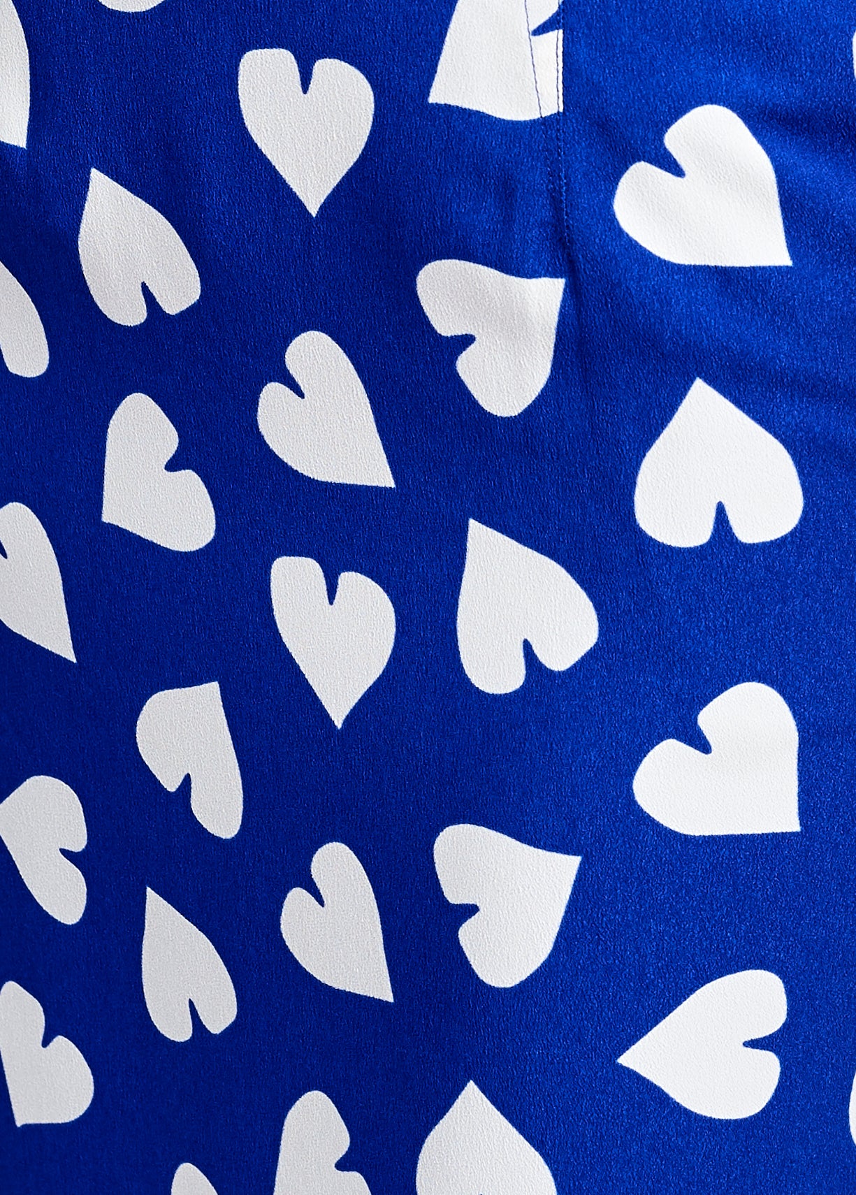 Blauwe rechte rok met witte hartenprint RE—SSENTIEL | Essentiel second hand
