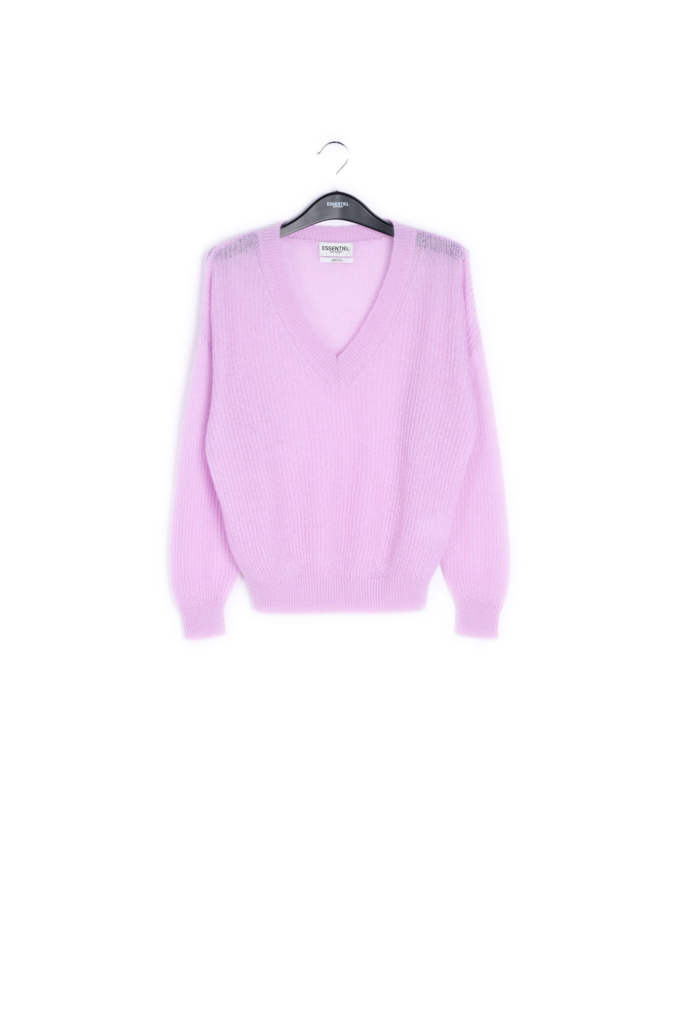 Purple mohair blend v-neck sweater RE—SSENTIEL | Essentiel second hand