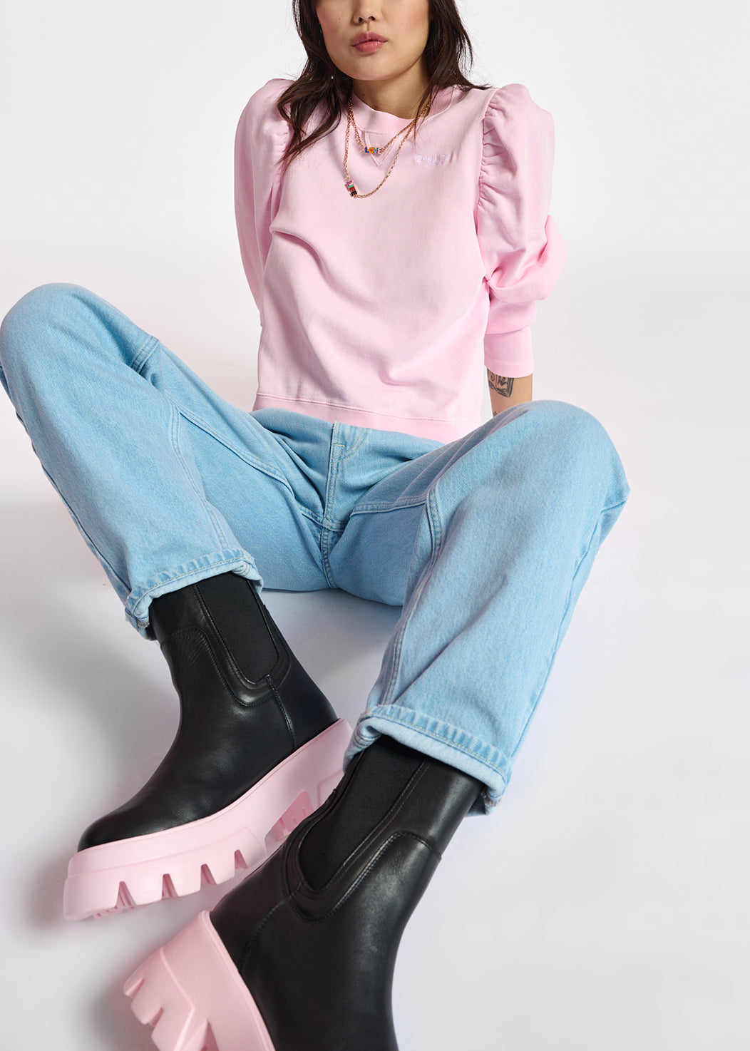 Rode sweater in biokatoenen jersey RE—SSENTIEL | Essentiel second hand