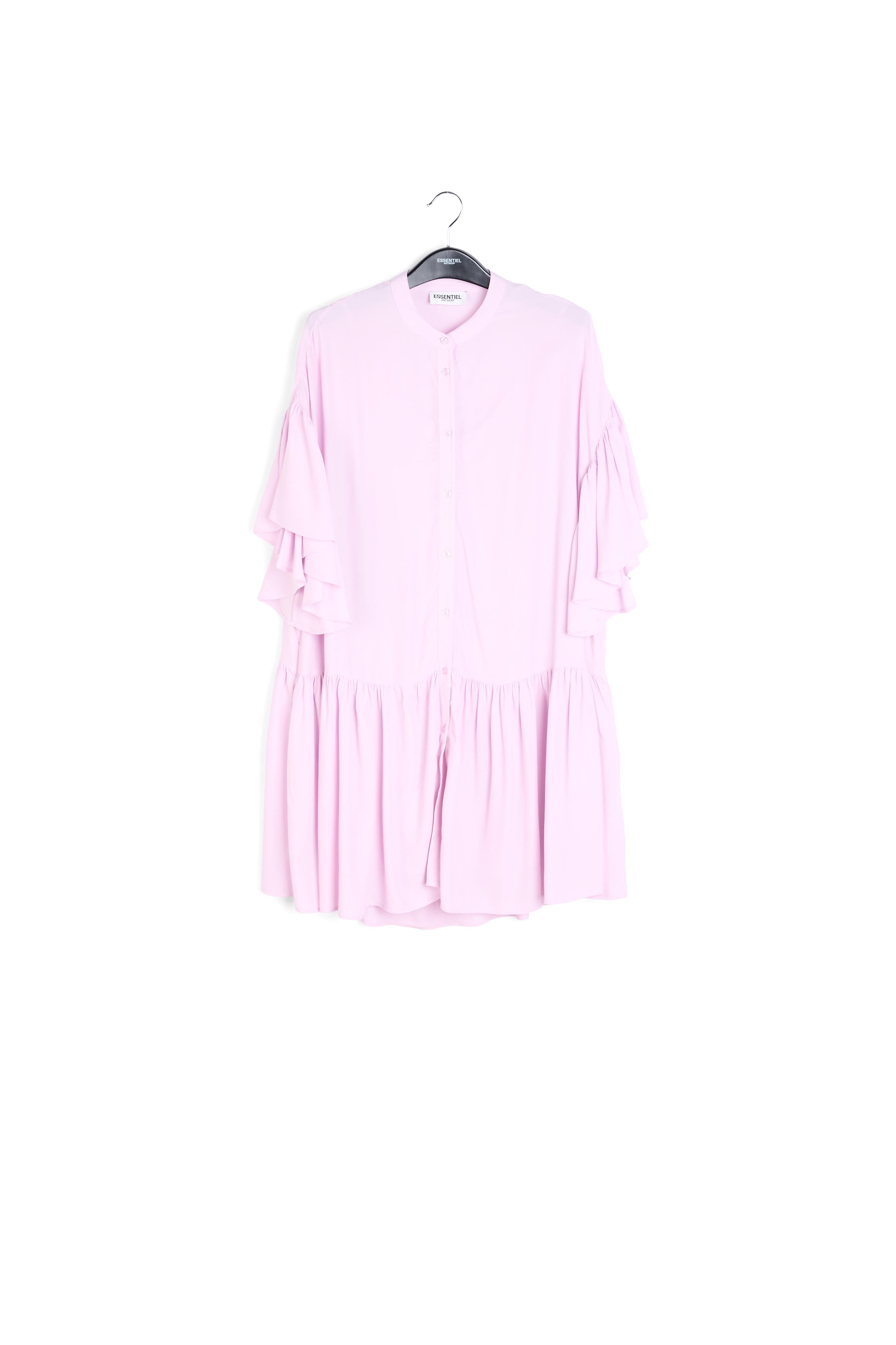 Lila mini-jurk met volantmouwen RE—SSENTIEL | Essentiel second hand