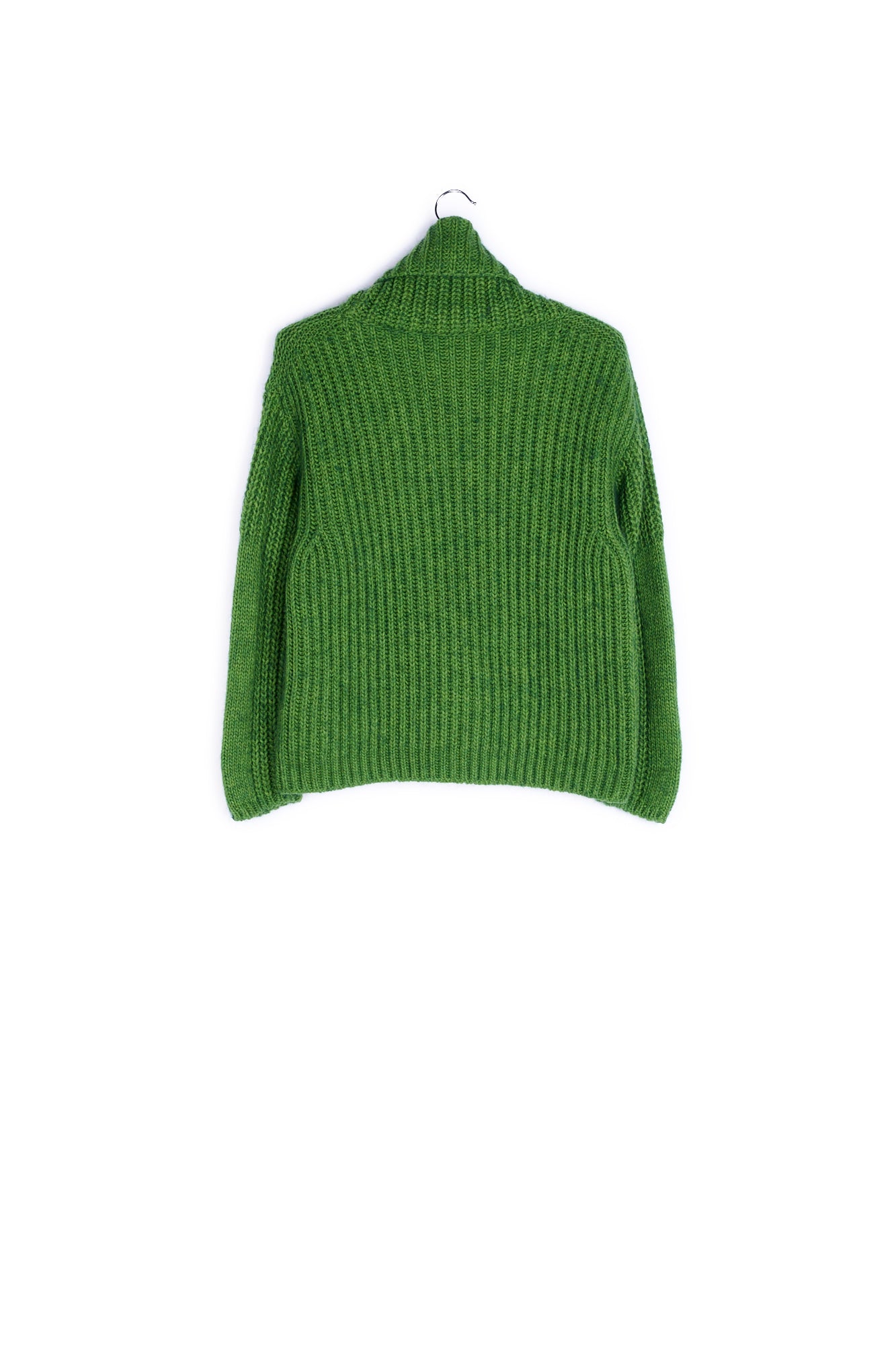 Green chunky ribbed turtleneck sweater RE—SSENTIEL | Essentiel second hand