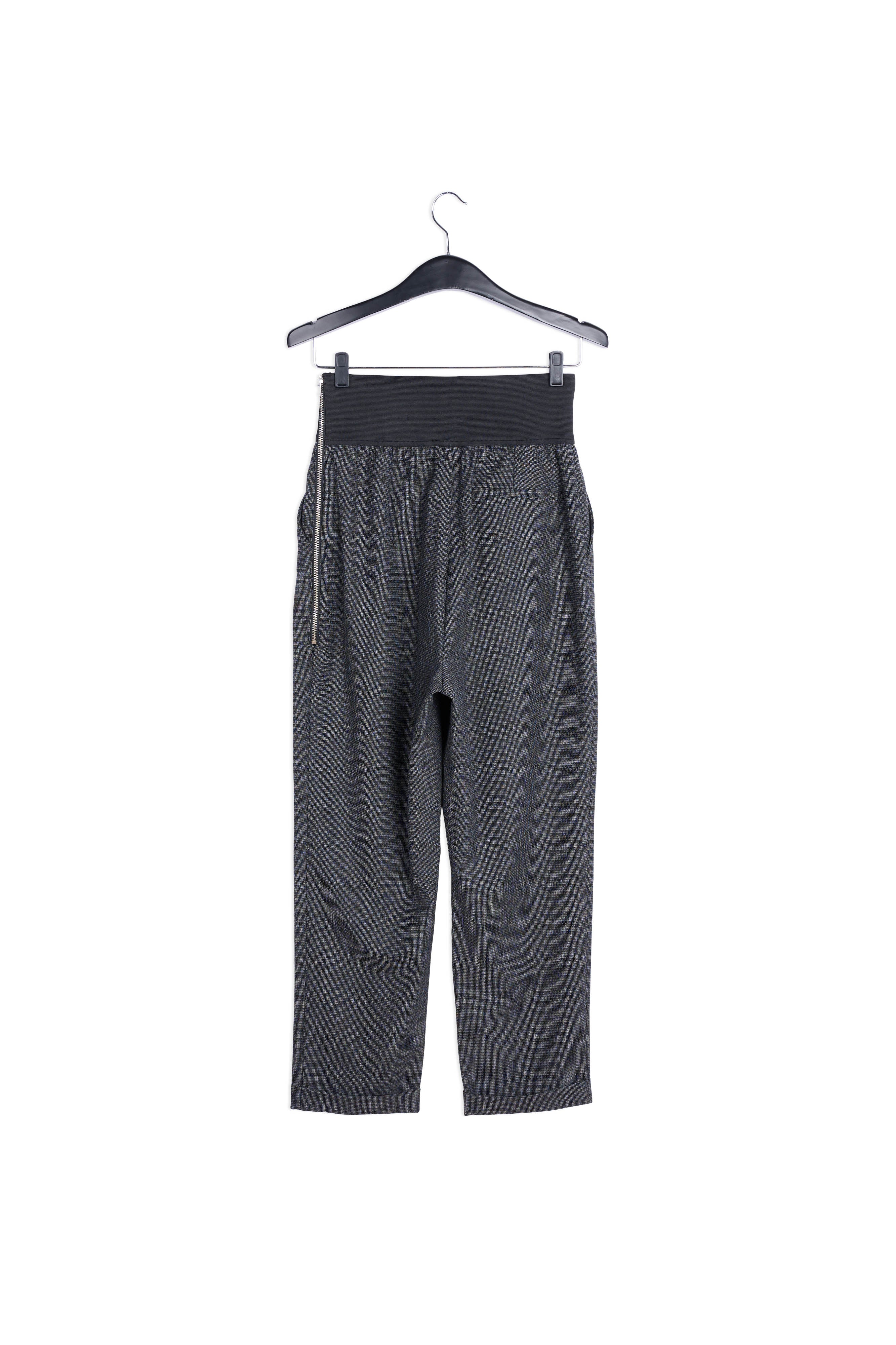 High-waisted black and white tapered pants RE—SSENTIEL | Essentiel second hand