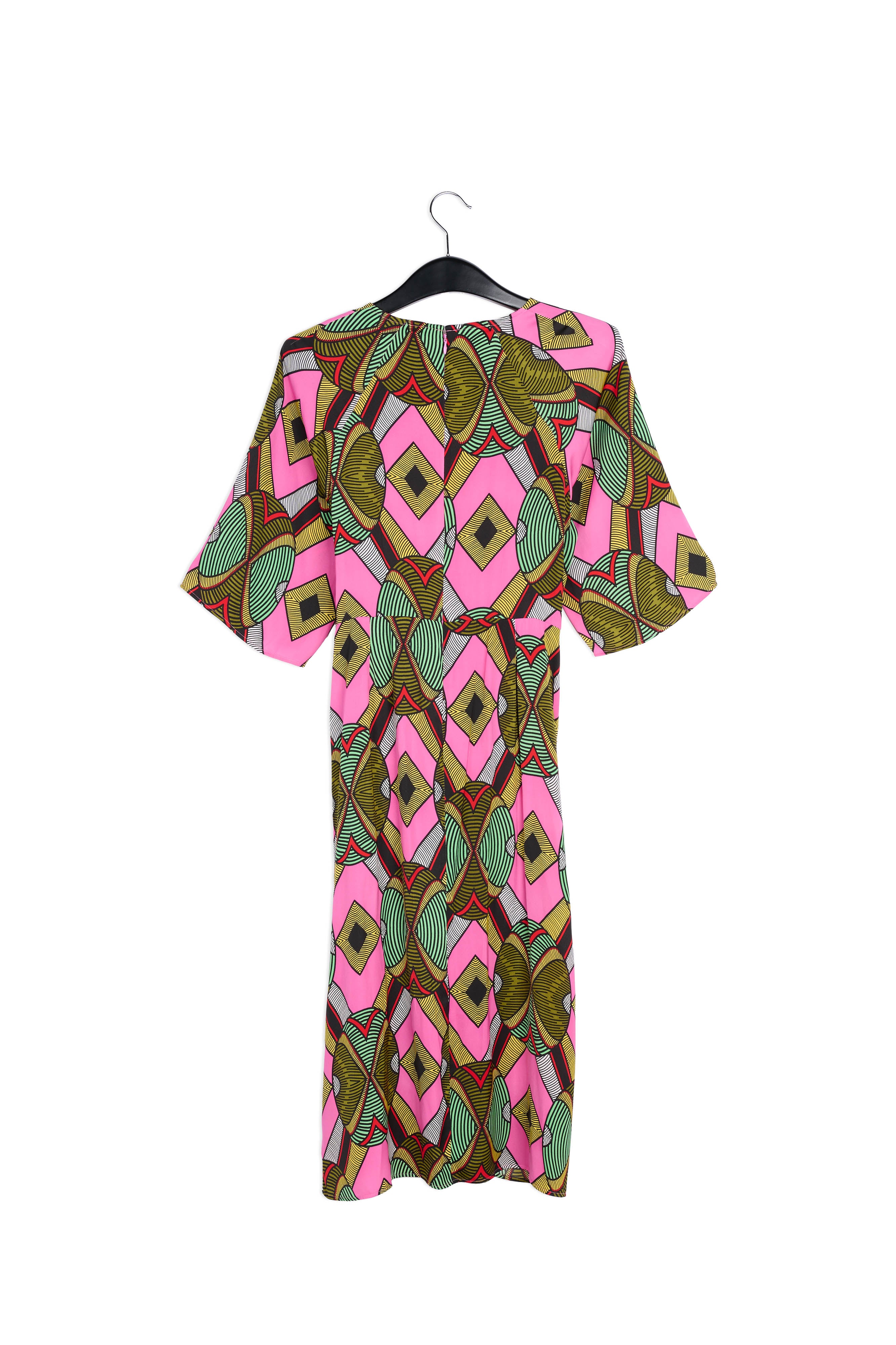 Kleurrijke midi-jurk met grafische print RE—SSENTIEL | Essentiel second hand