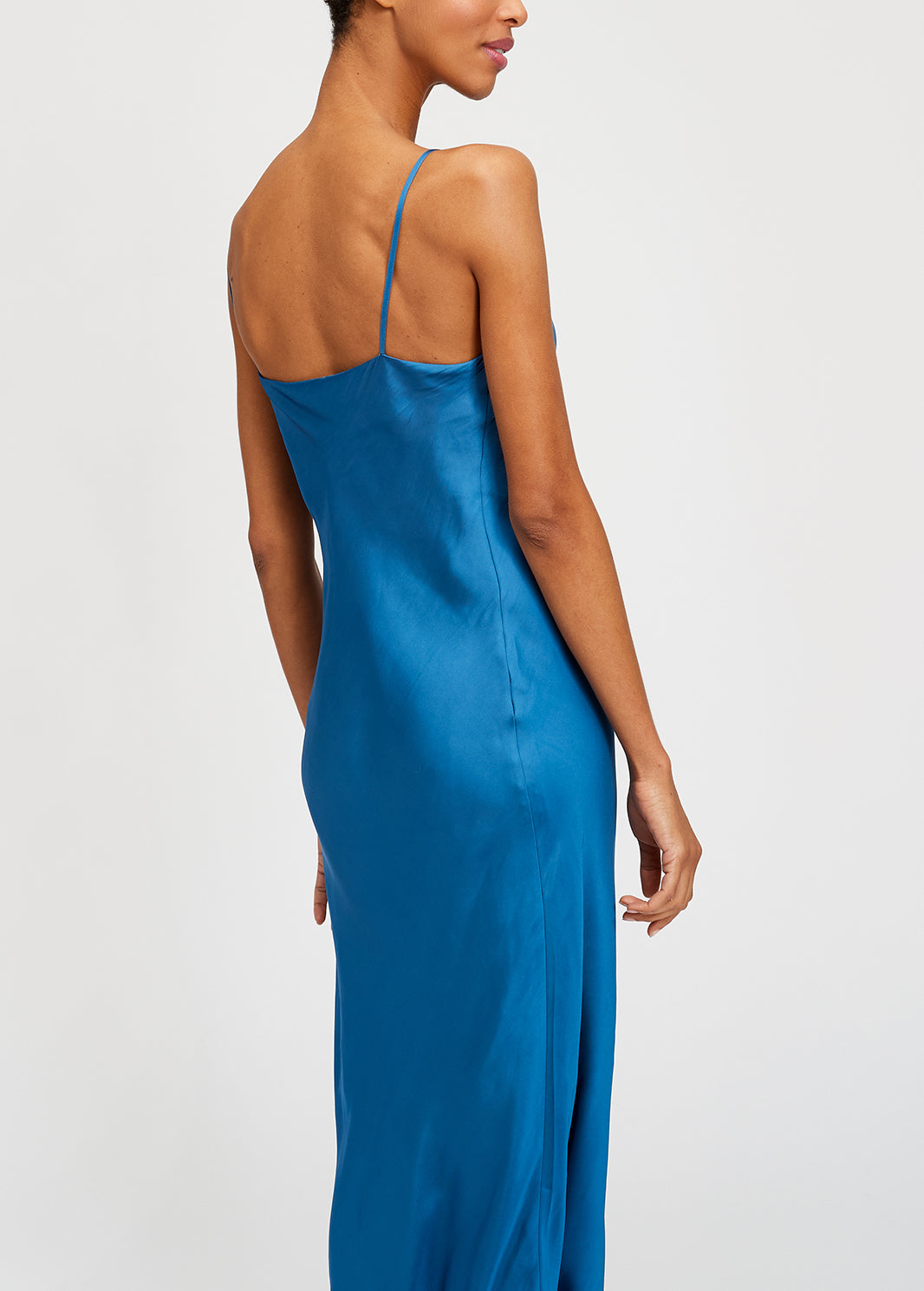 Blue midi dress with cowl neckline RE—SSENTIEL | Essentiel second hand