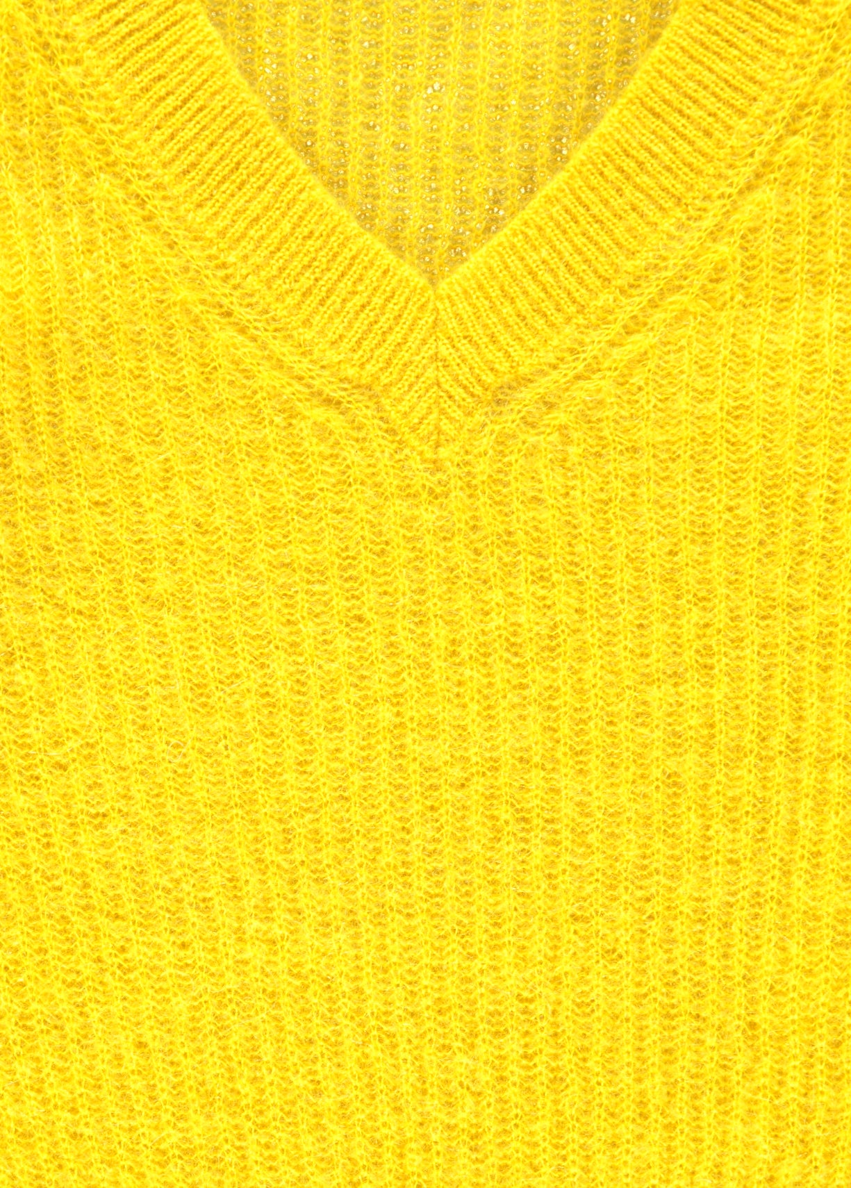 Yellow mohair blend v-neck sweater RE—SSENTIEL | Essentiel second hand