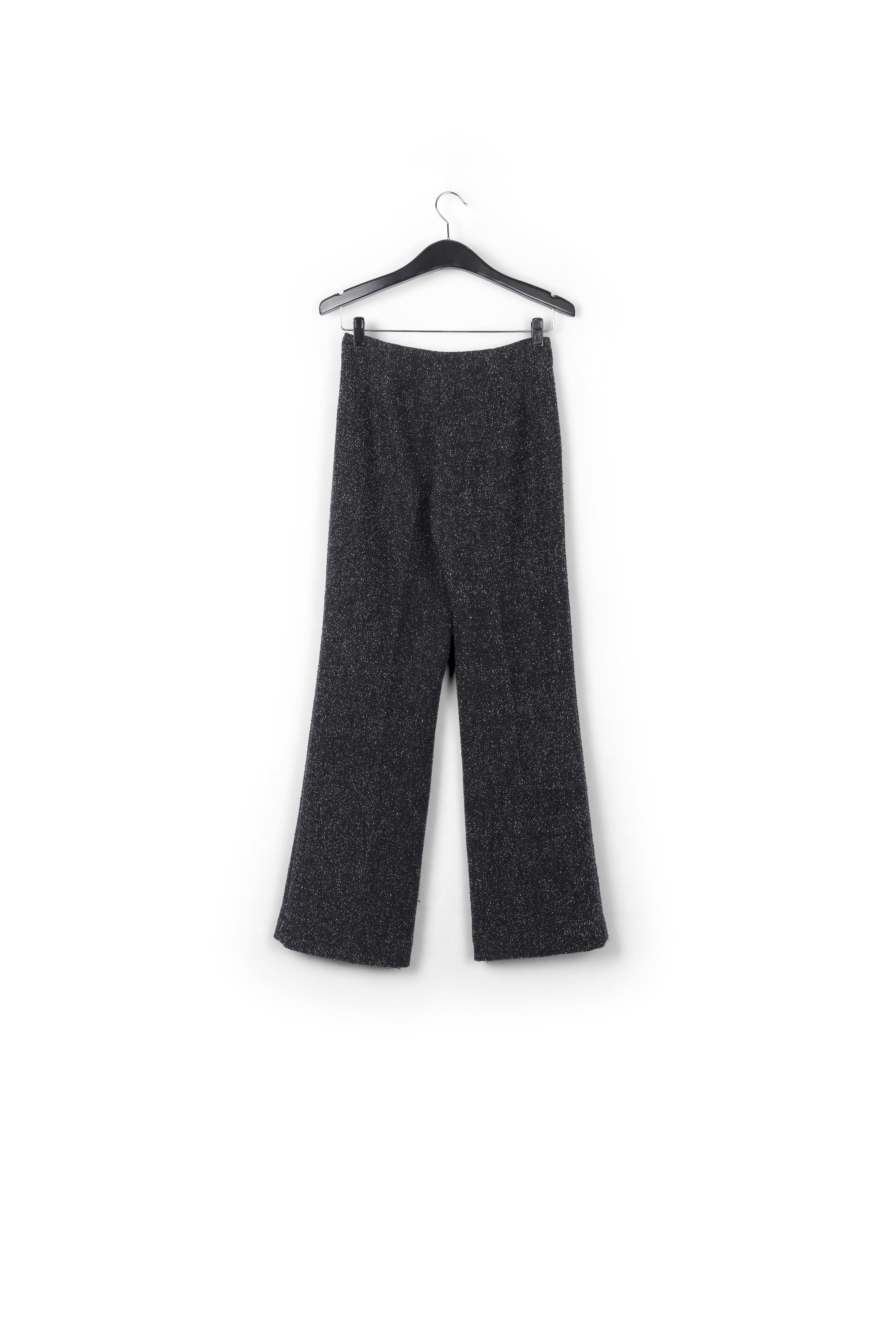Black wide-leg bouclé pants RE—SSENTIEL | Essentiel second hand