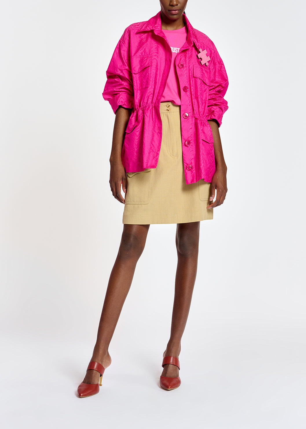 Jupe utilitaire en coton beige RE—SSENTIEL | Essentiel second hand