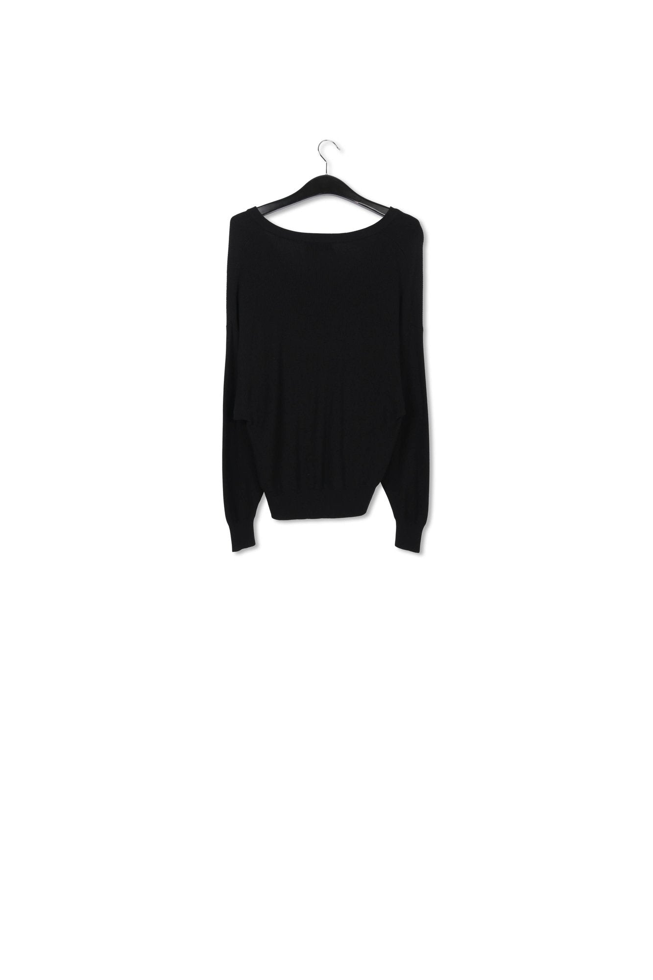 Pull en côtes noir à encolure en v RE—SSENTIEL | Essentiel second hand