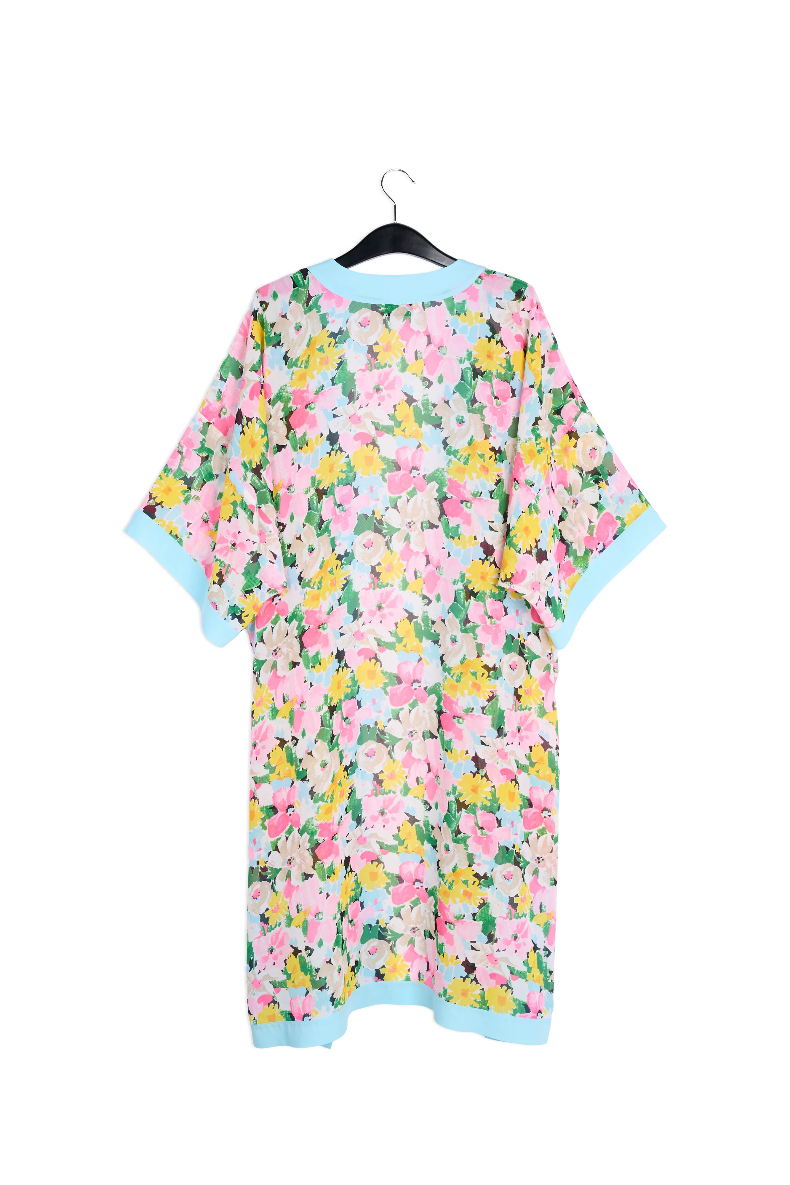 Light blue, pink and green floral kimono RE—SSENTIEL | Essentiel second hand