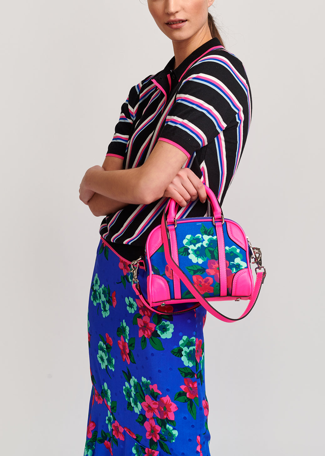 Black polo shirt with neon stripes RE—SSENTIEL | Essentiel second hand