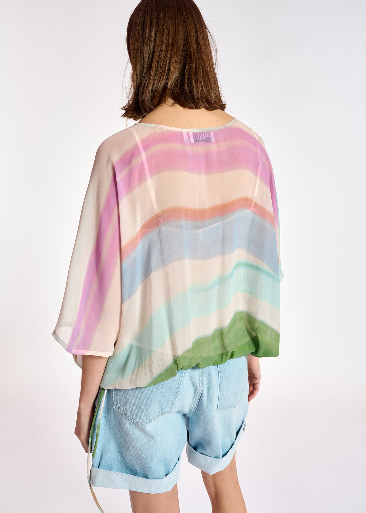 Multicolor voluminous sheer top RE—SSENTIEL | Essentiel second hand